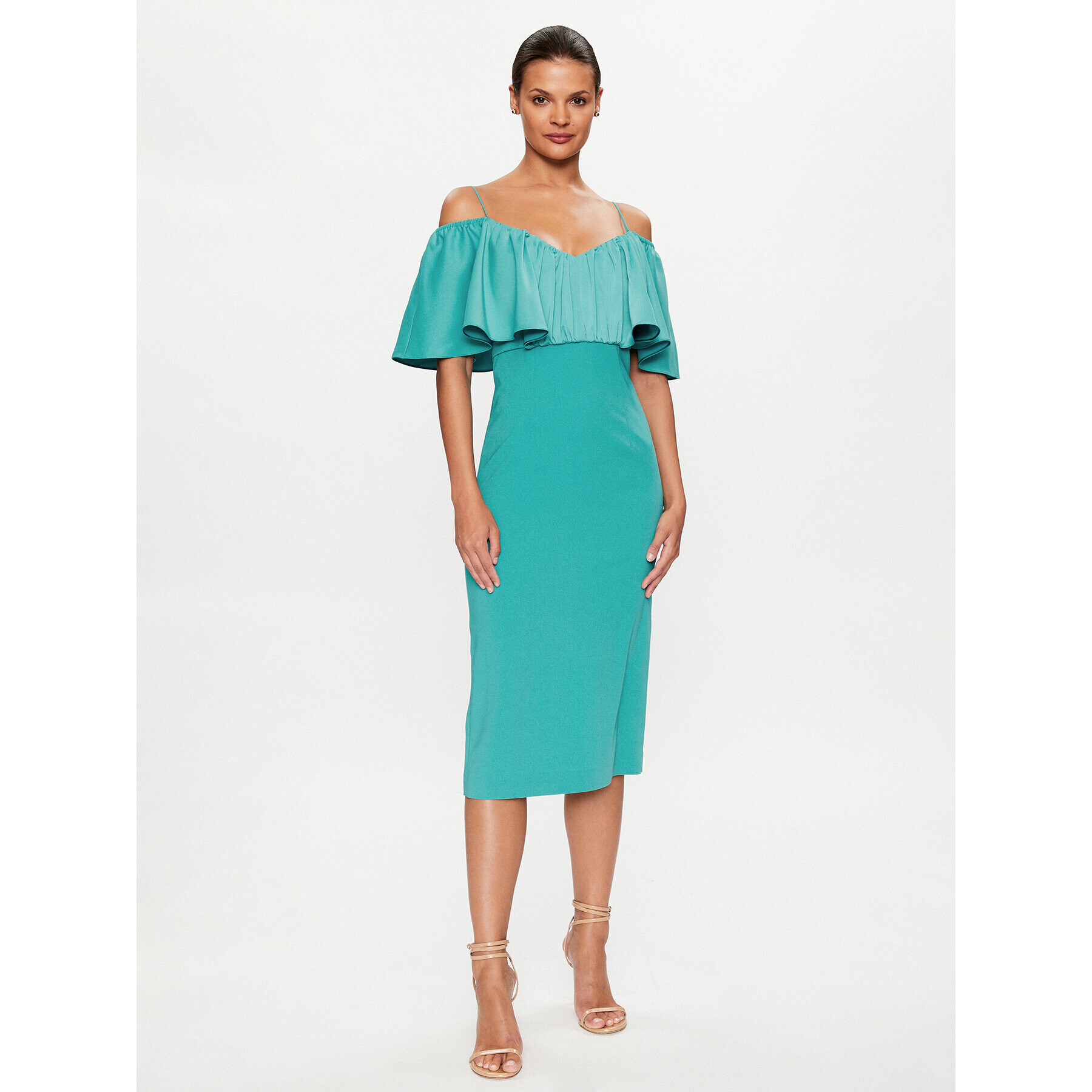 Pinko Коктейлна рокля La Carlota 100034 A0GI Зелен Regular Fit - Pepit.bg
