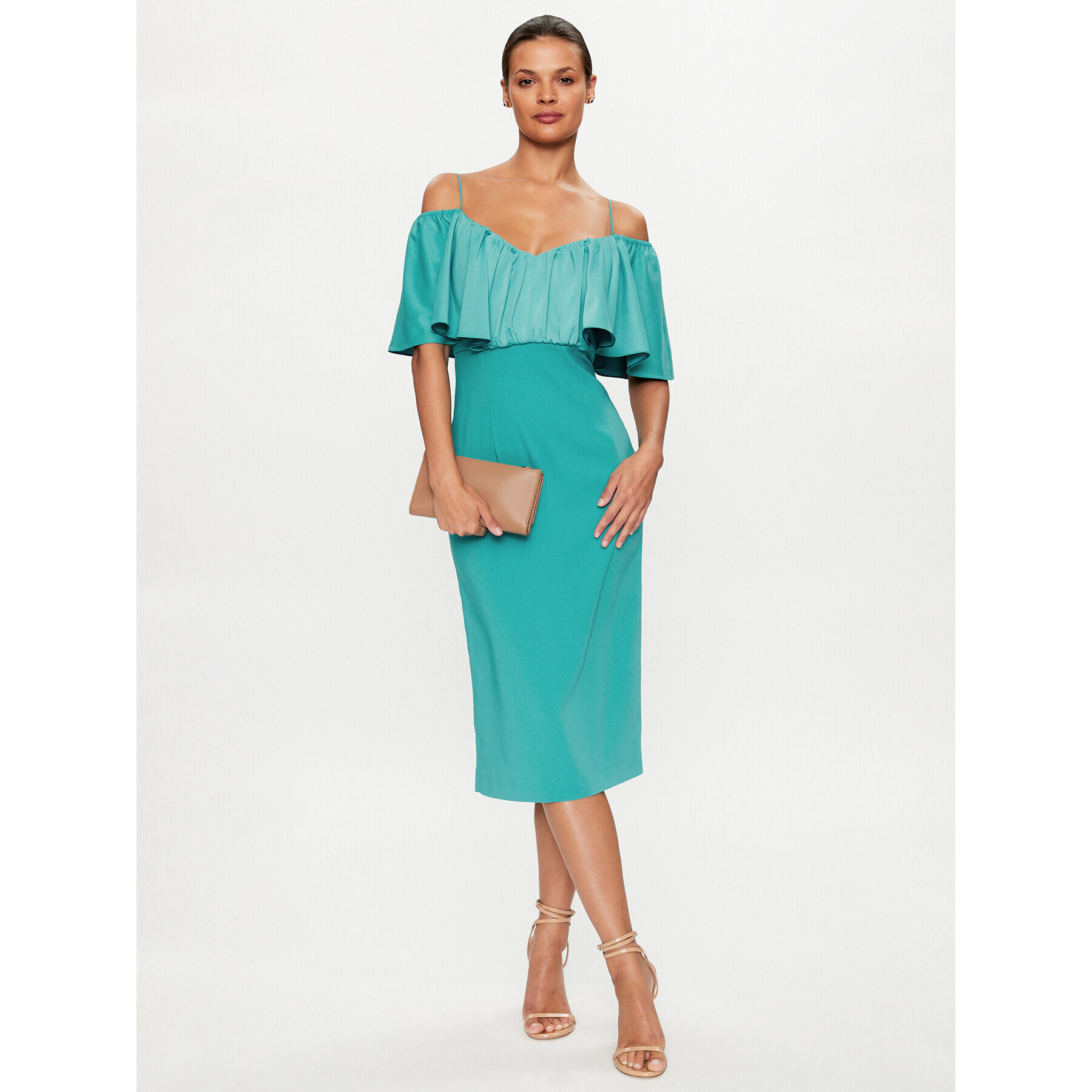 Pinko Коктейлна рокля La Carlota 100034 A0GI Зелен Regular Fit - Pepit.bg