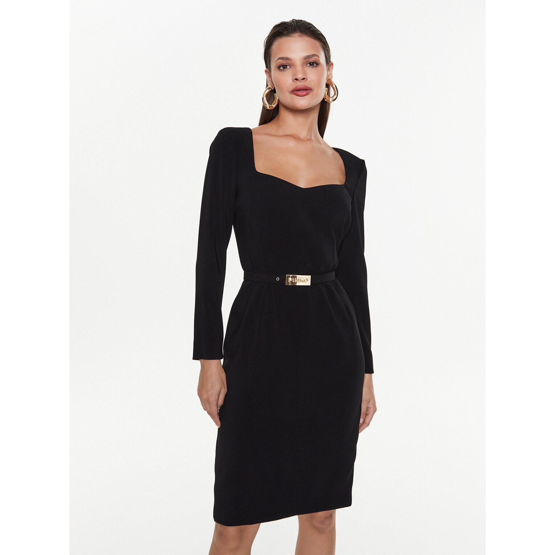 Pinko Коктейлна рокля Mendosa 100559 7624 Черен Regular Fit - Pepit.bg