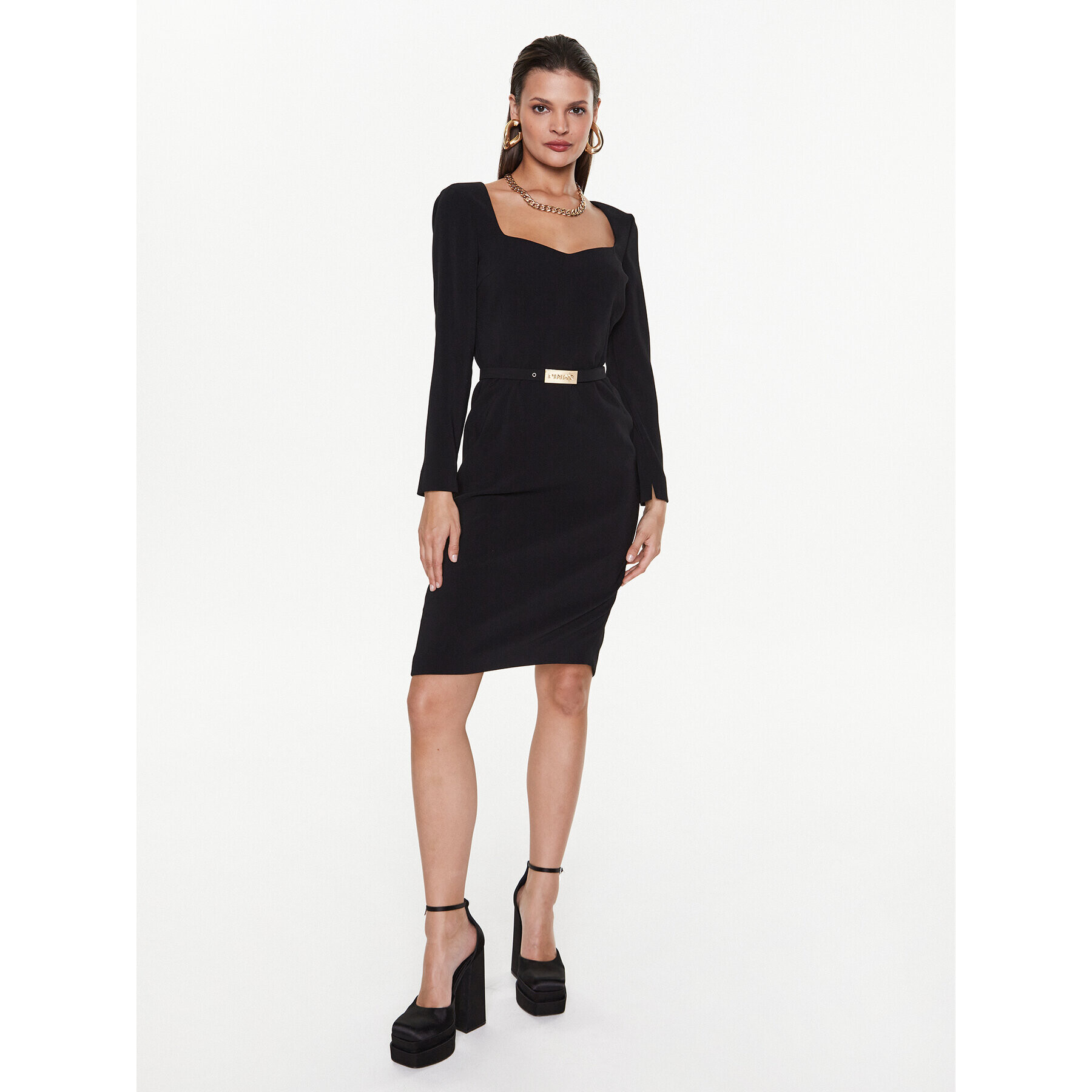 Pinko Коктейлна рокля Mendosa 100559 7624 Черен Regular Fit - Pepit.bg