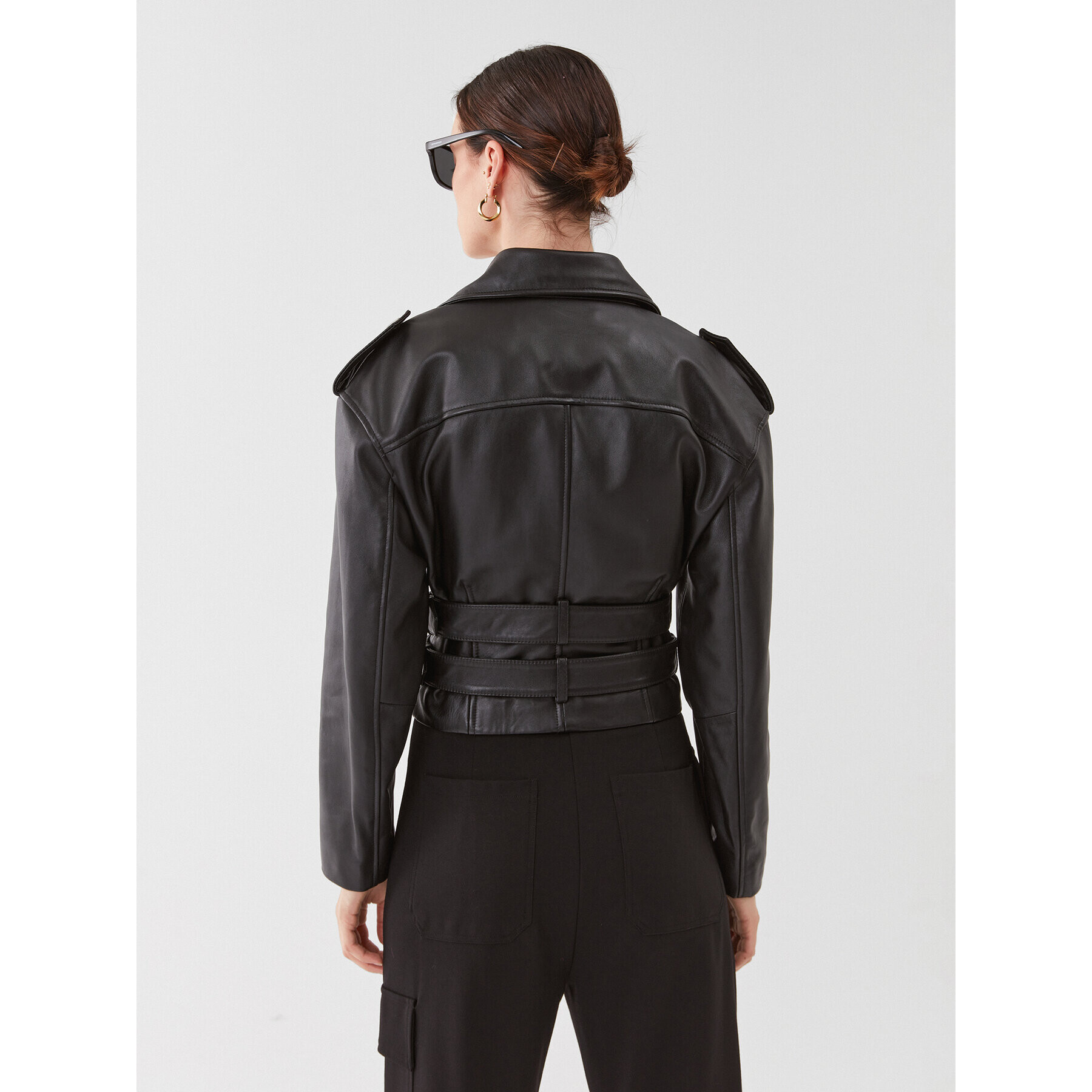 Pinko Кожено яке Aurora 101798 A15N Черен Regular Fit - Pepit.bg