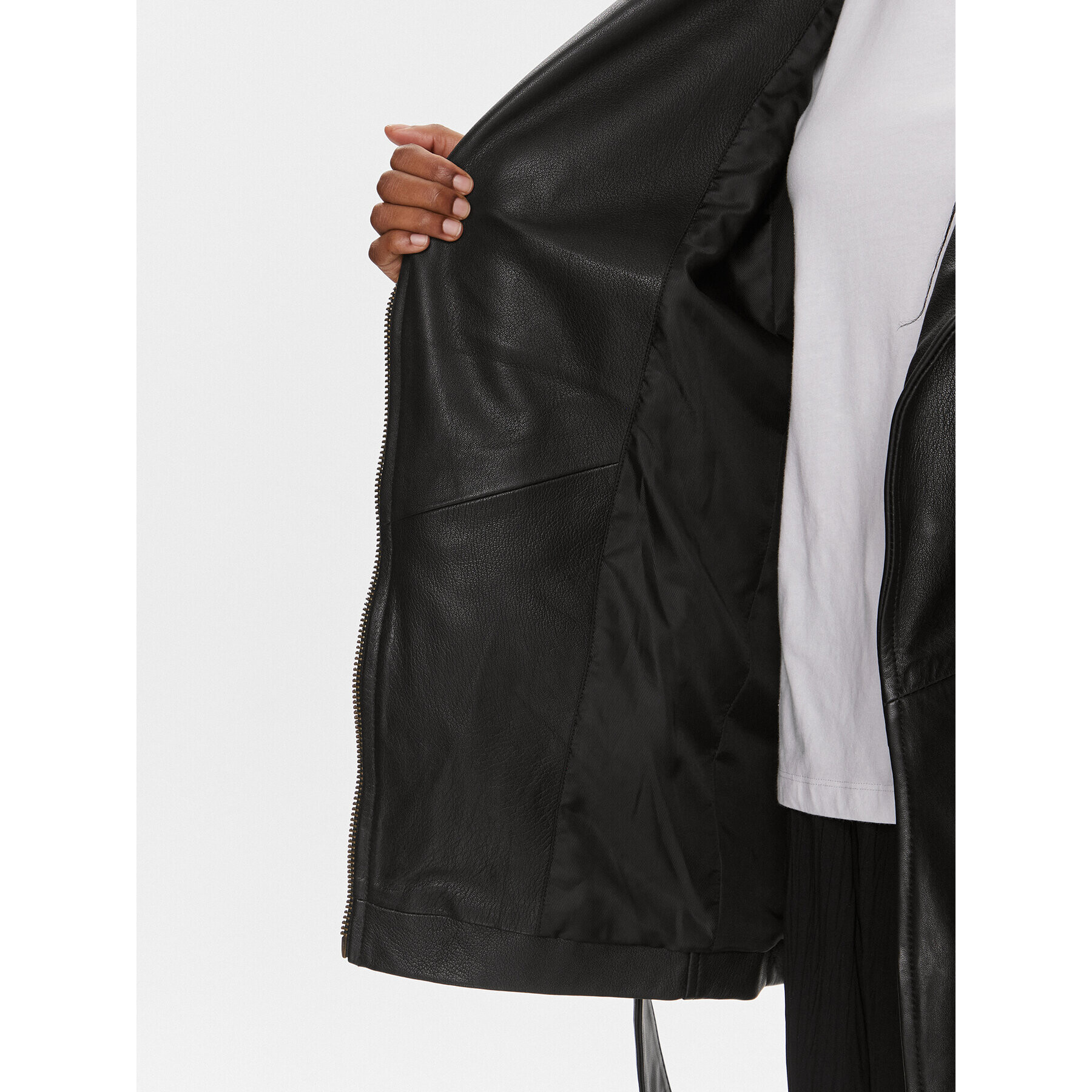 Pinko Кожено яке Bora 102179 A1OD Черен Oversize - Pepit.bg