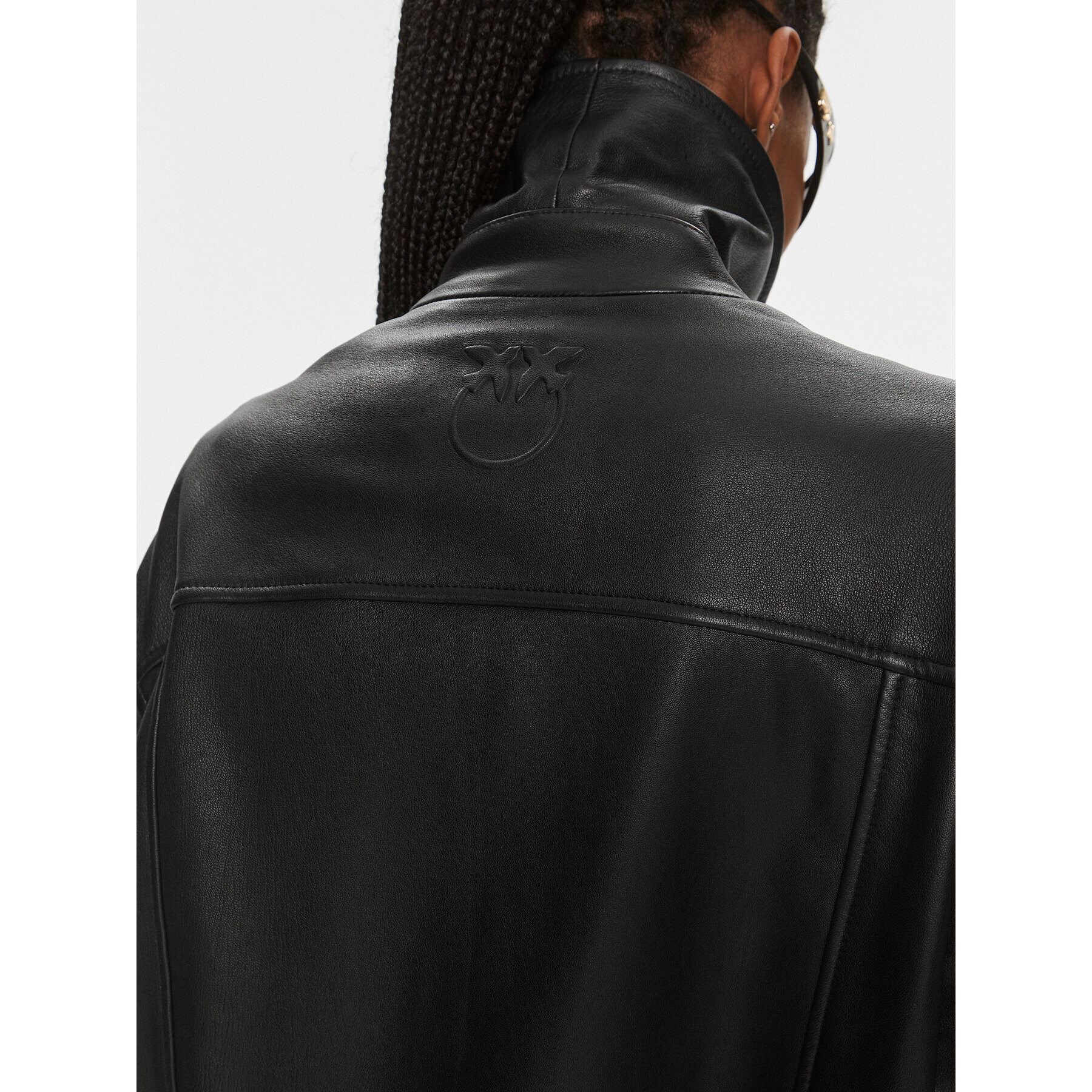 Pinko Кожено яке Bora 102179 A1OD Черен Oversize - Pepit.bg