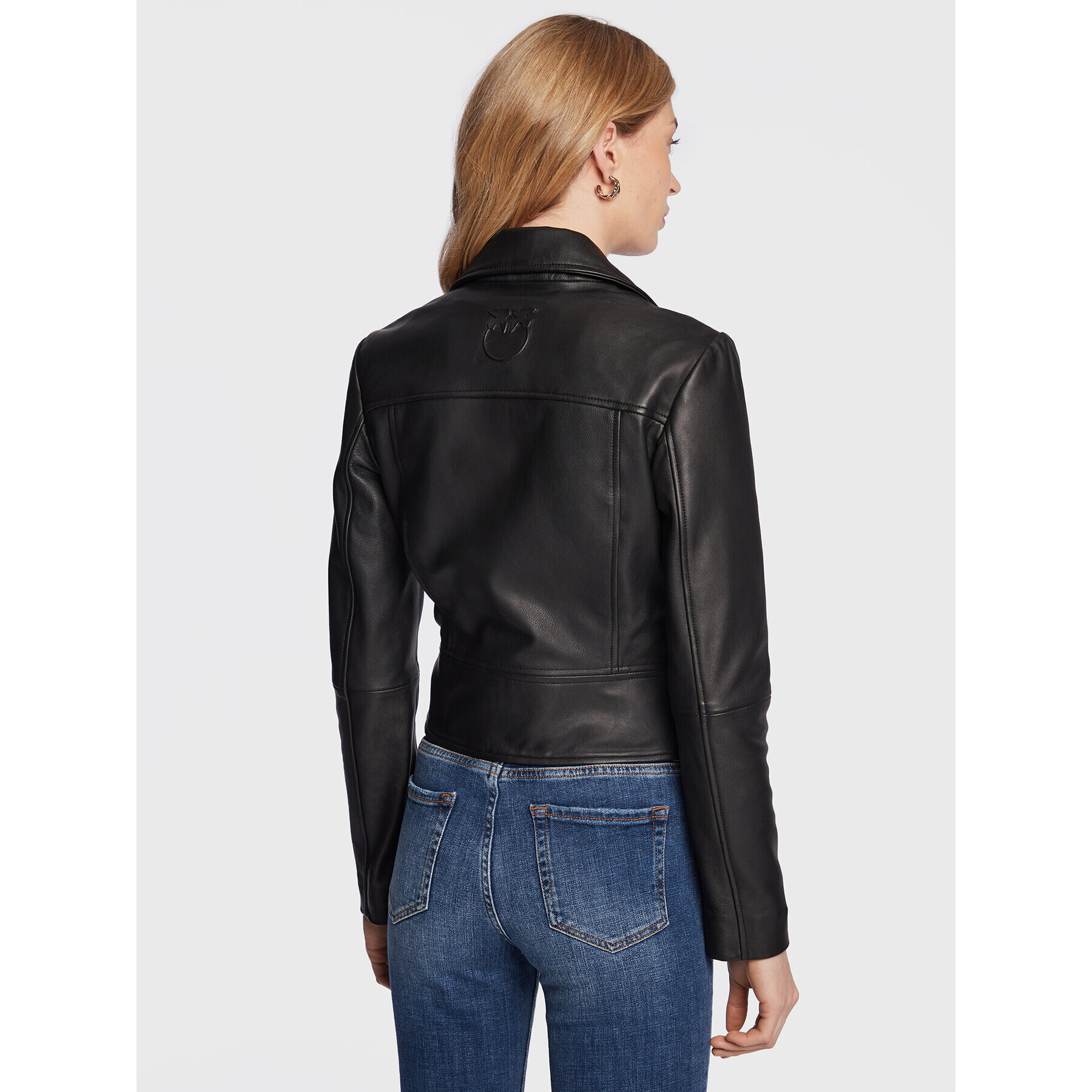 Pinko Кожено яке Sensibile 100267 Y6WL Черен Regular Fit - Pepit.bg