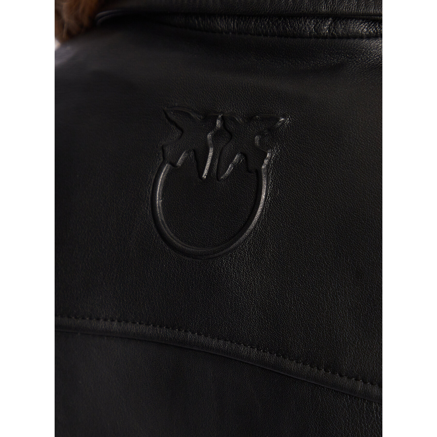Pinko Кожено яке Sensibile 100267 Y6WL Черен Regular Fit - Pepit.bg