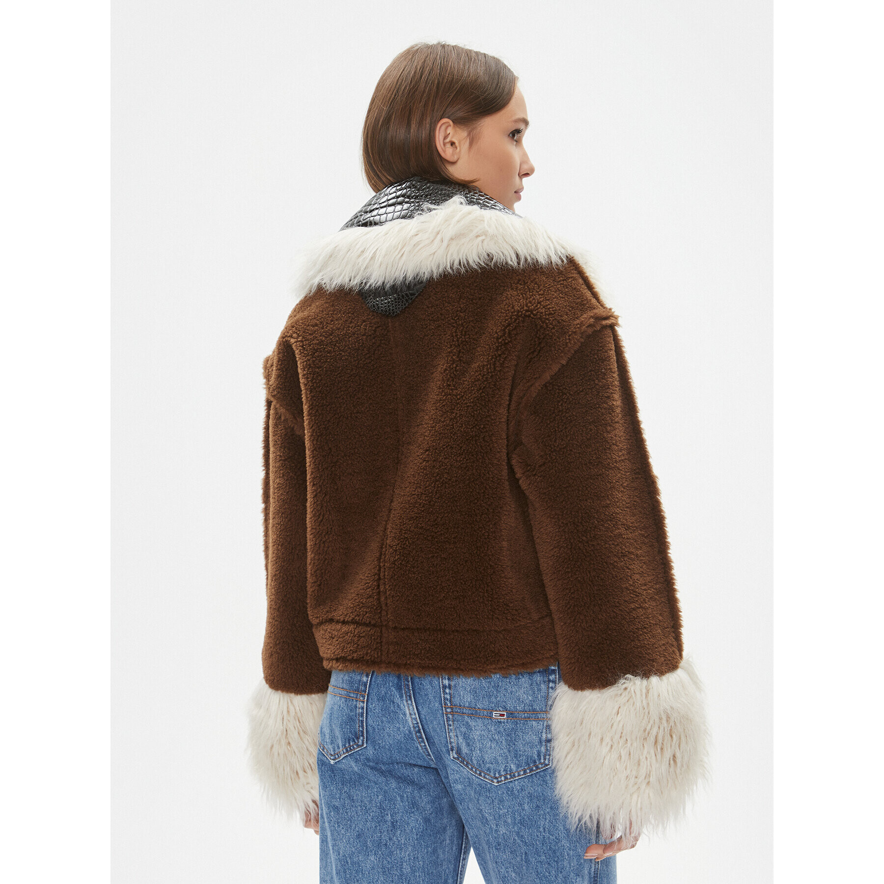 Pinko Кожено палто Coco Caban. 102092 A19M Кафяв Regular Fit - Pepit.bg