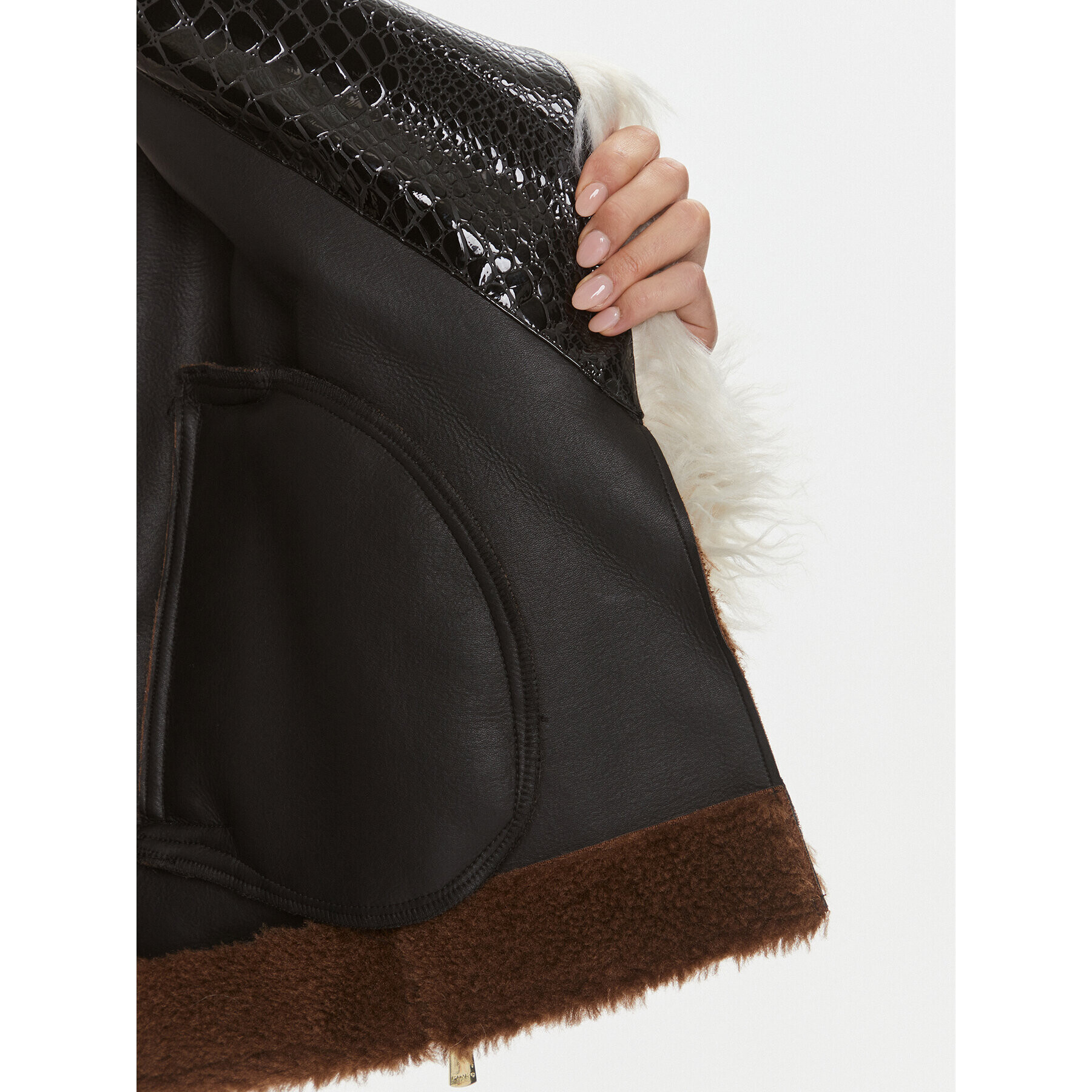 Pinko Кожено палто Coco Caban. 102092 A19M Кафяв Regular Fit - Pepit.bg