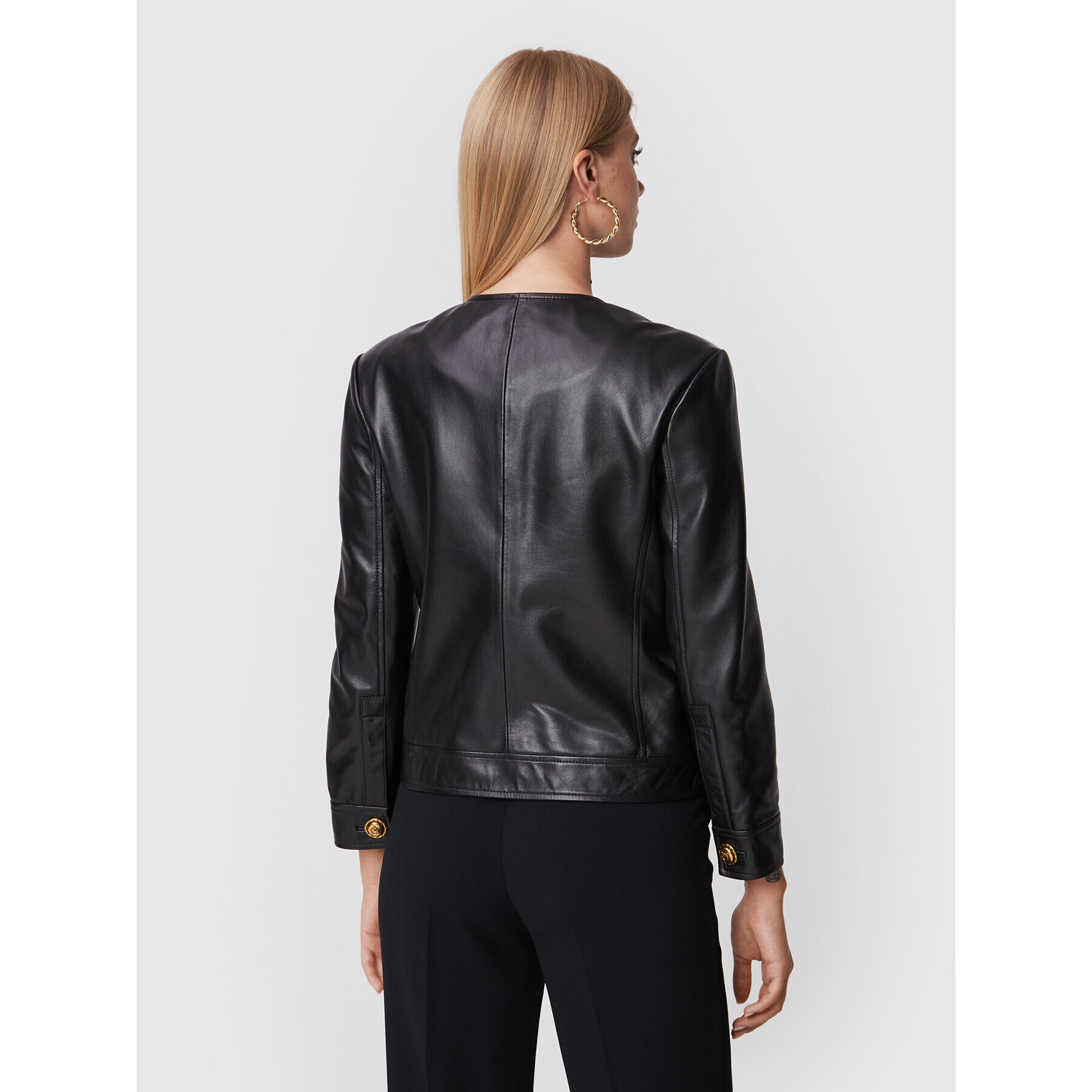 Pinko Кожено яке Elena 1G17XV Y7EL Черен Regular Fit - Pepit.bg