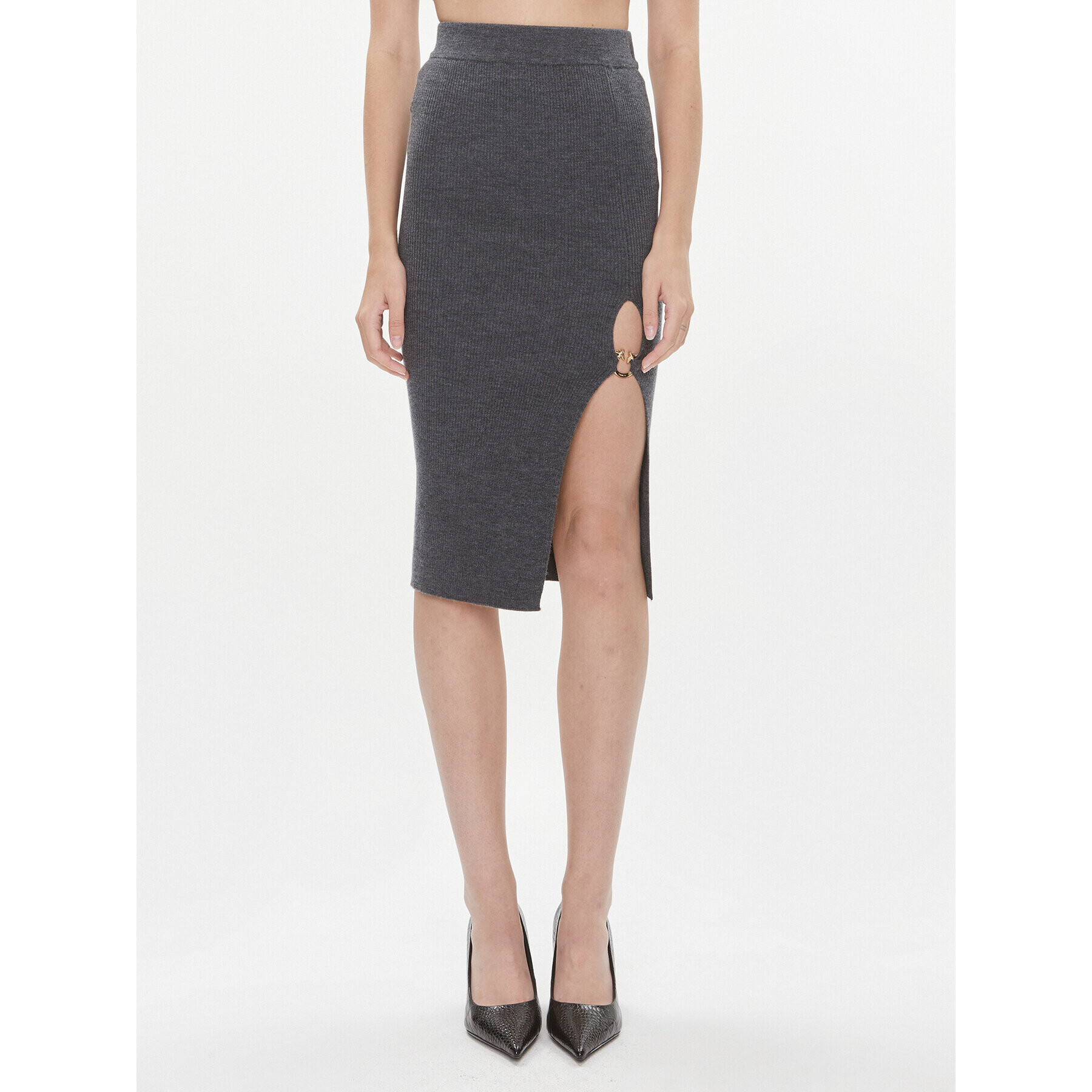 Pinko Миди пола Siamese 101844 A15S Сив Slim Fit - Pepit.bg