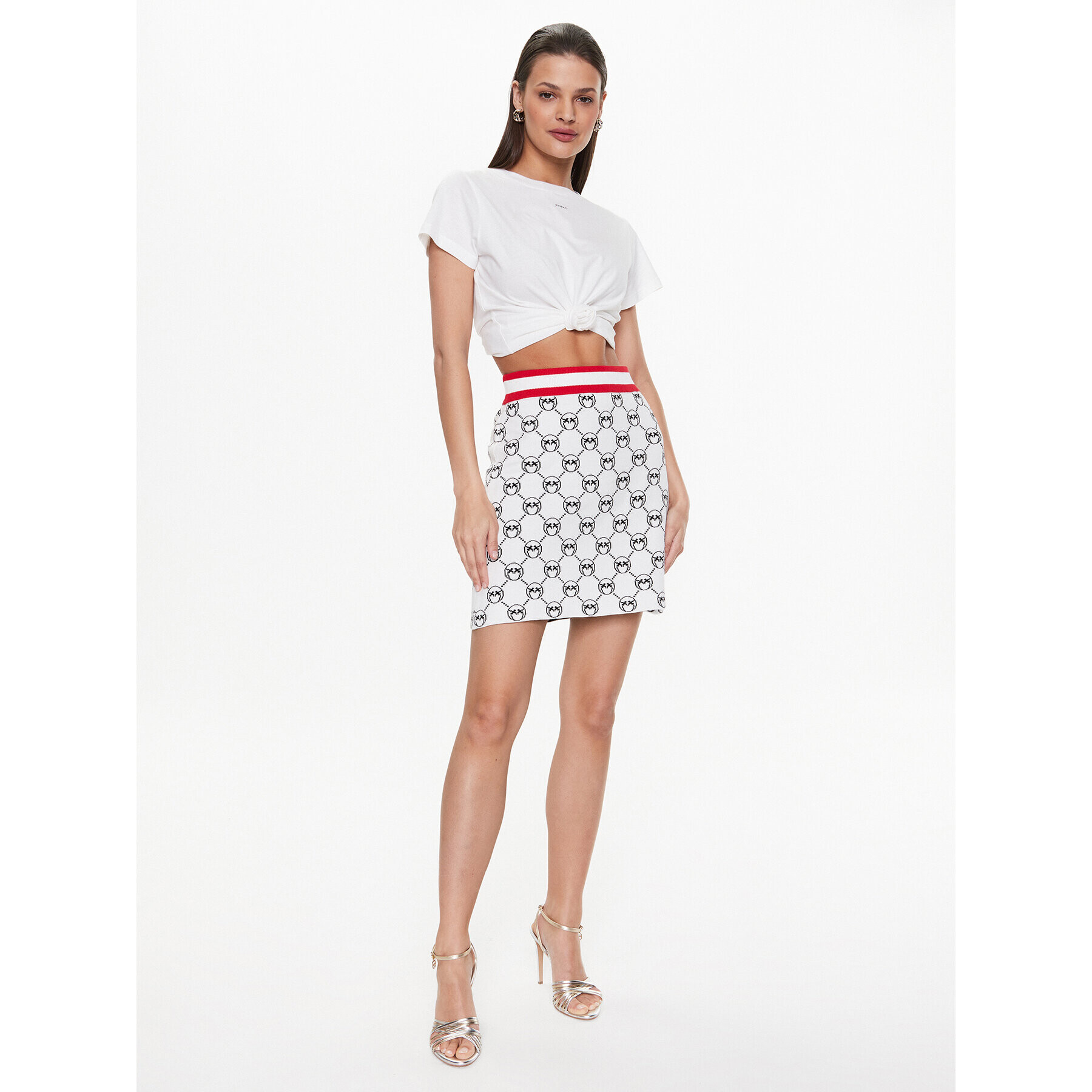 Pinko Мини пола Adamite 100448 A0KS Екрю Slim Fit - Pepit.bg