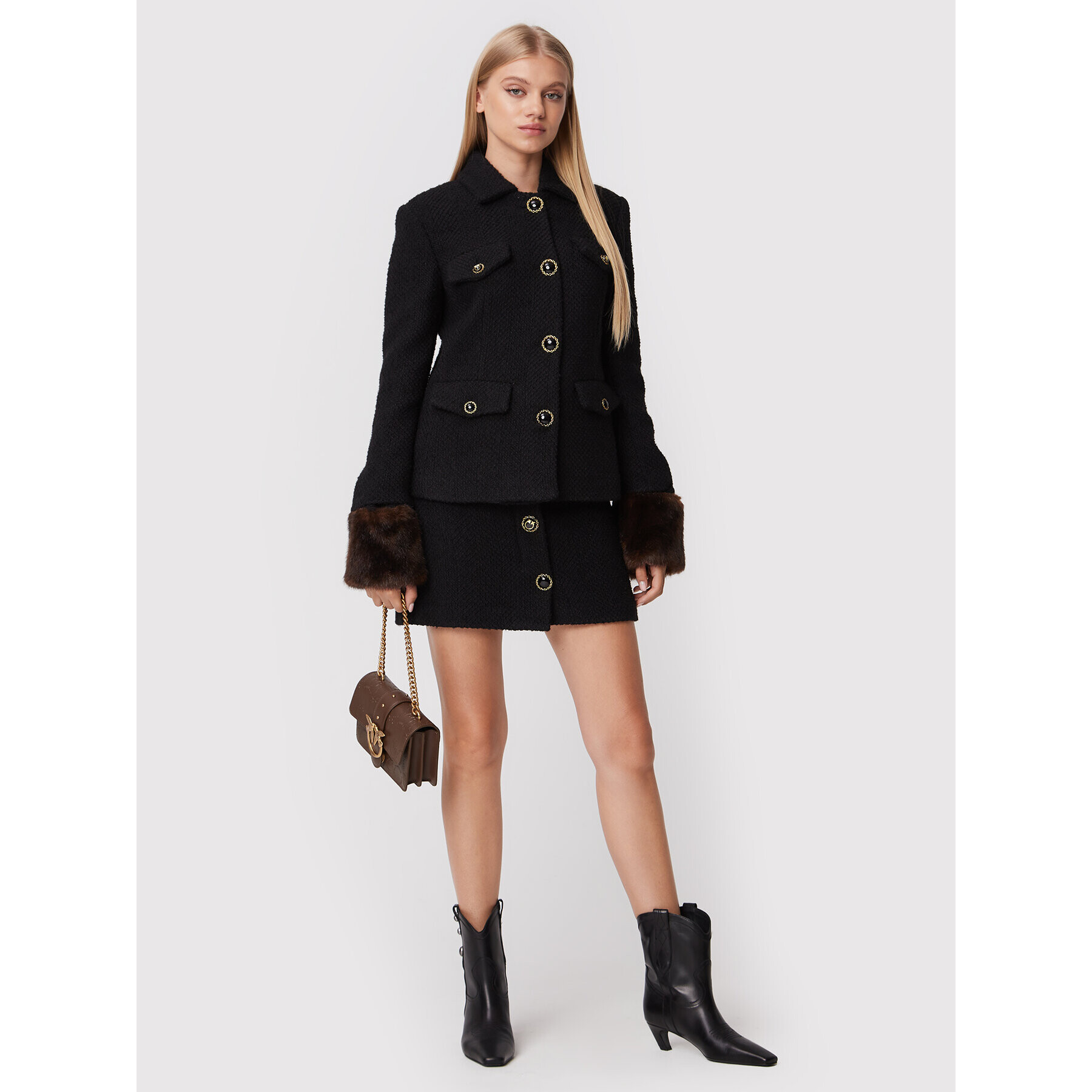 Pinko Мини пола Ginette 1G18B2 A081 Черен Regular Fit - Pepit.bg