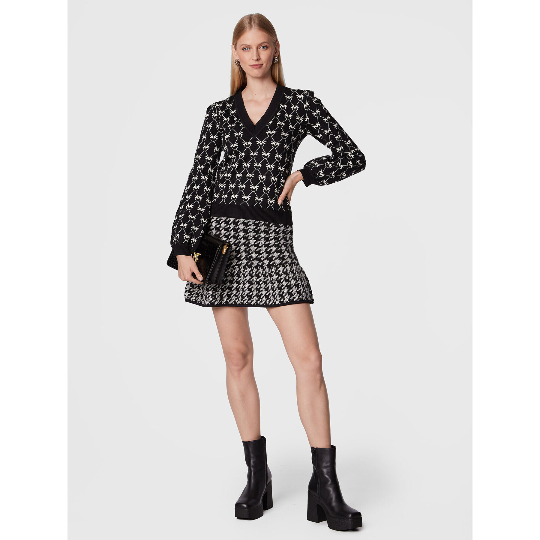 Pinko Мини пола National 1G180Z A058 Черен Regular Fit - Pepit.bg