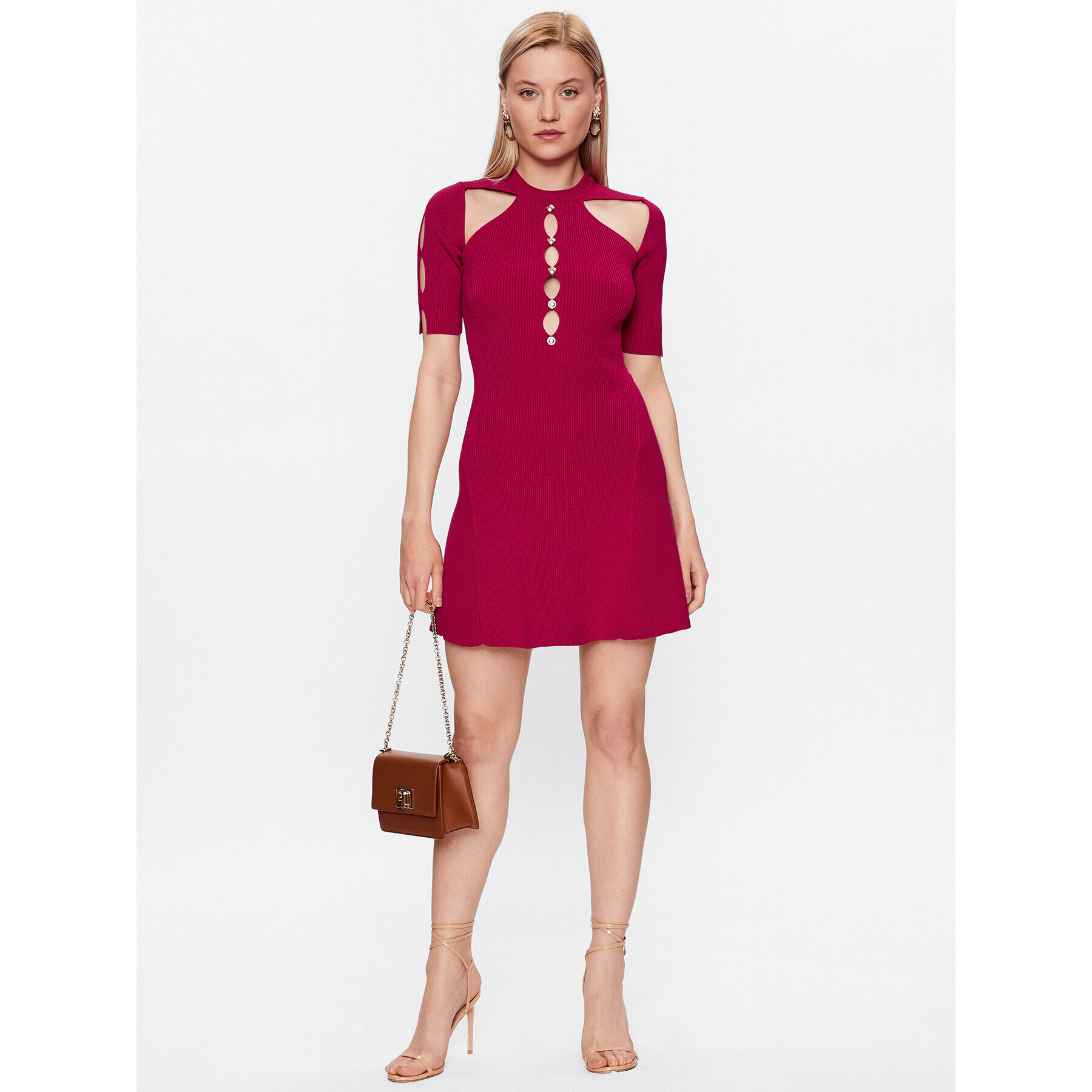 Pinko Плетена рокля 101227 A0TU Червен Regular Fit - Pepit.bg