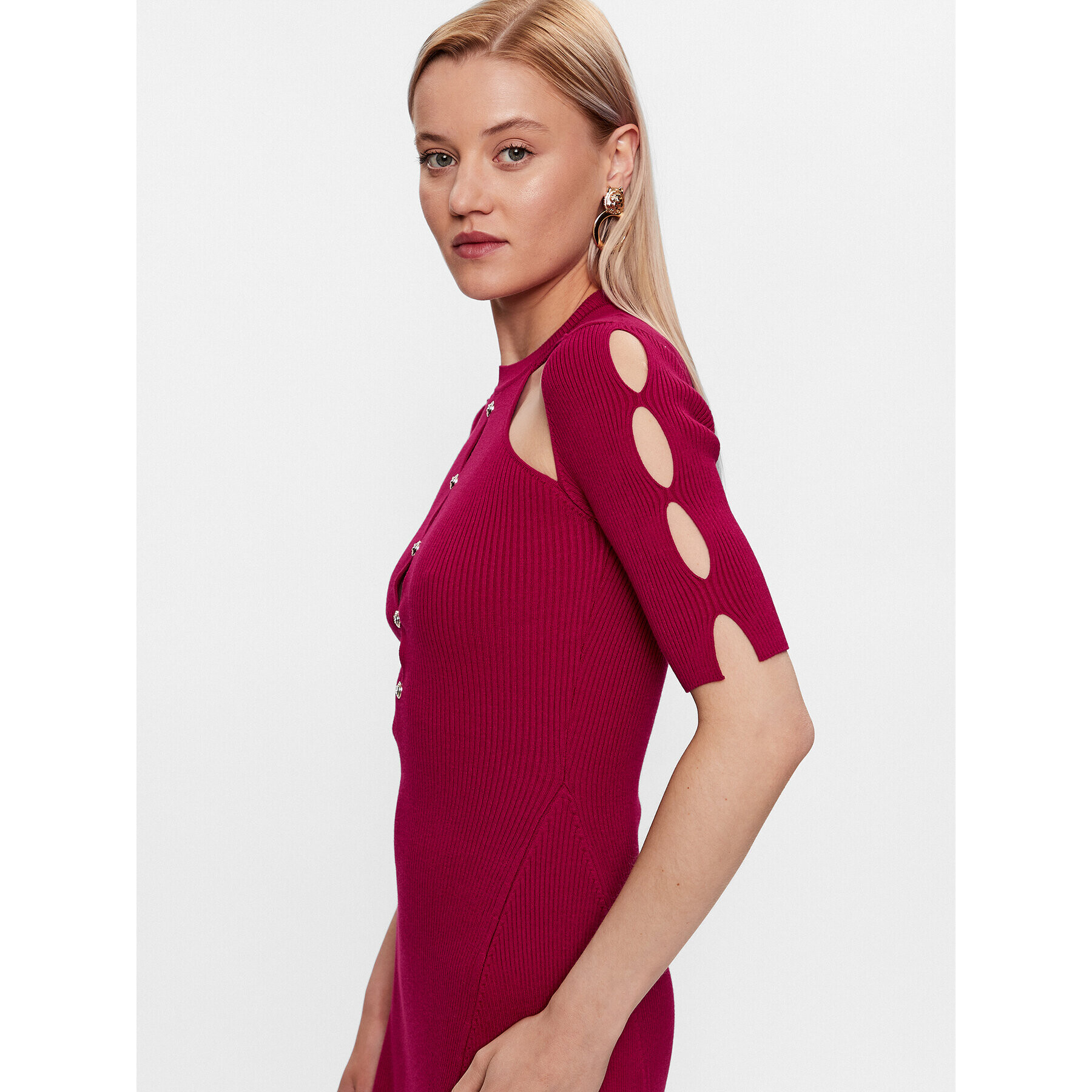 Pinko Плетена рокля 101227 A0TU Червен Regular Fit - Pepit.bg