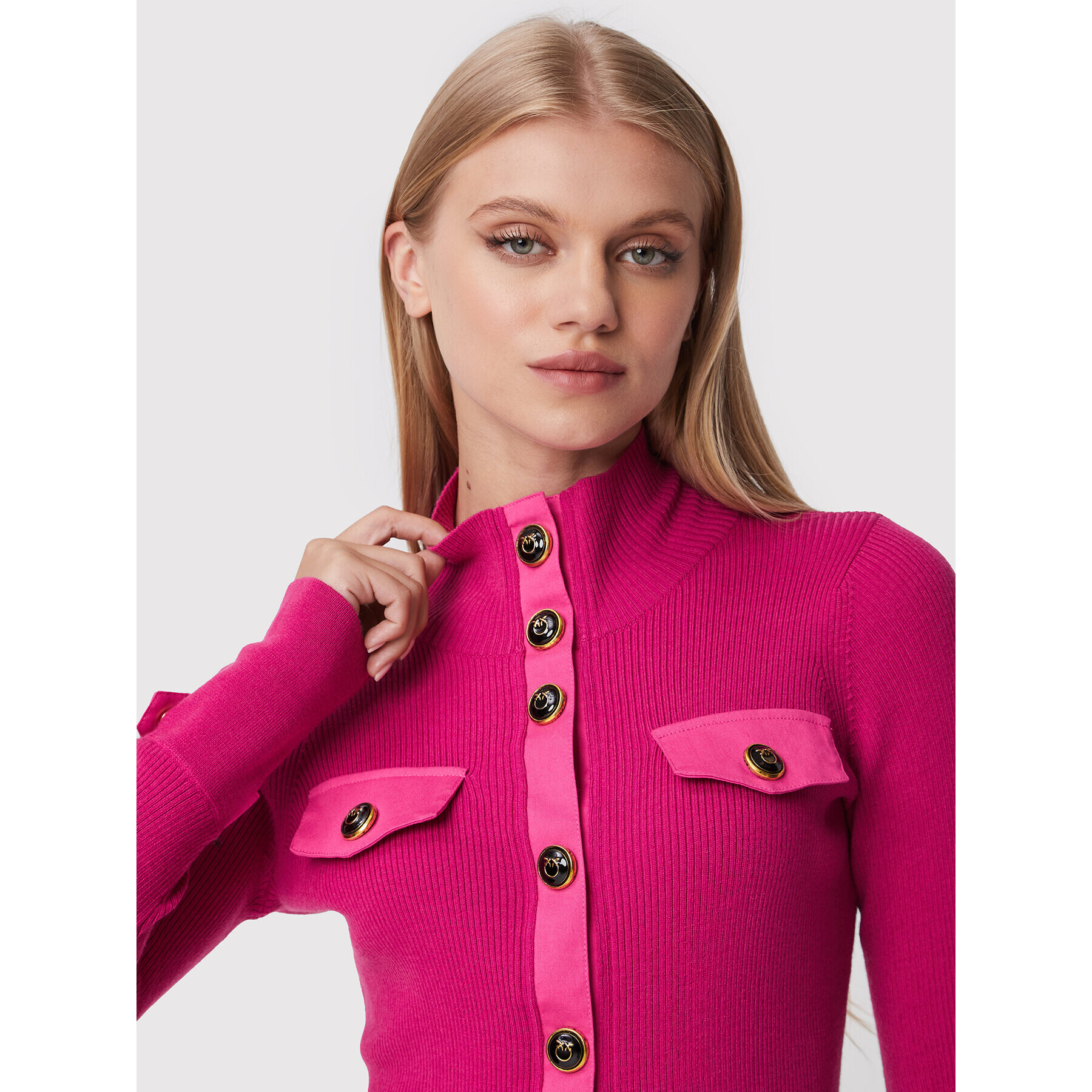 Pinko Плетена рокля Armagnac 1G1853 Y77N Розов Slim Fit - Pepit.bg