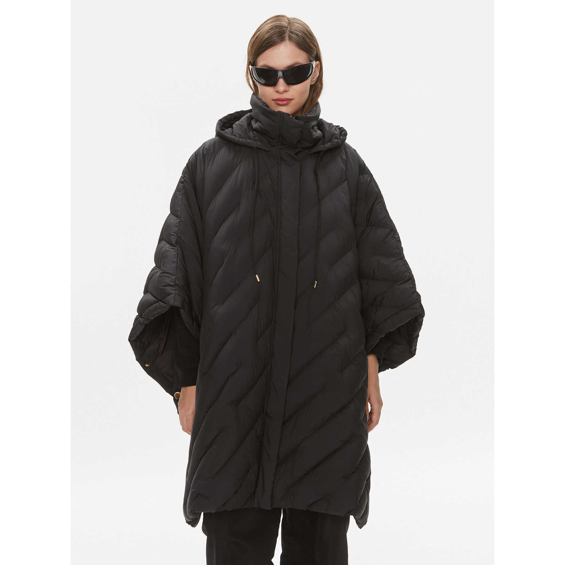 Pinko Пухено яке 101600 A0L5 Черен Oversize - Pepit.bg