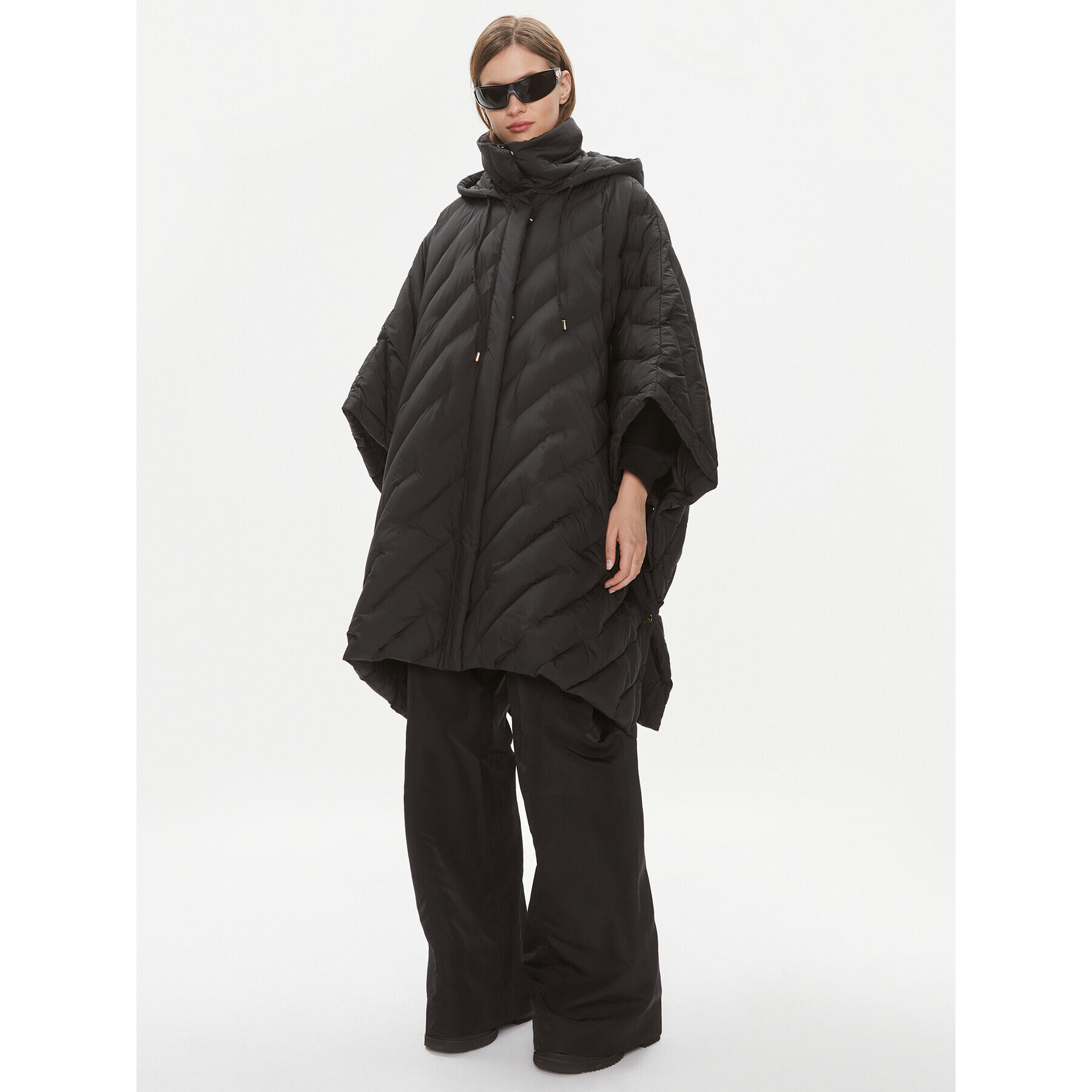 Pinko Пухено яке 101600 A0L5 Черен Oversize - Pepit.bg
