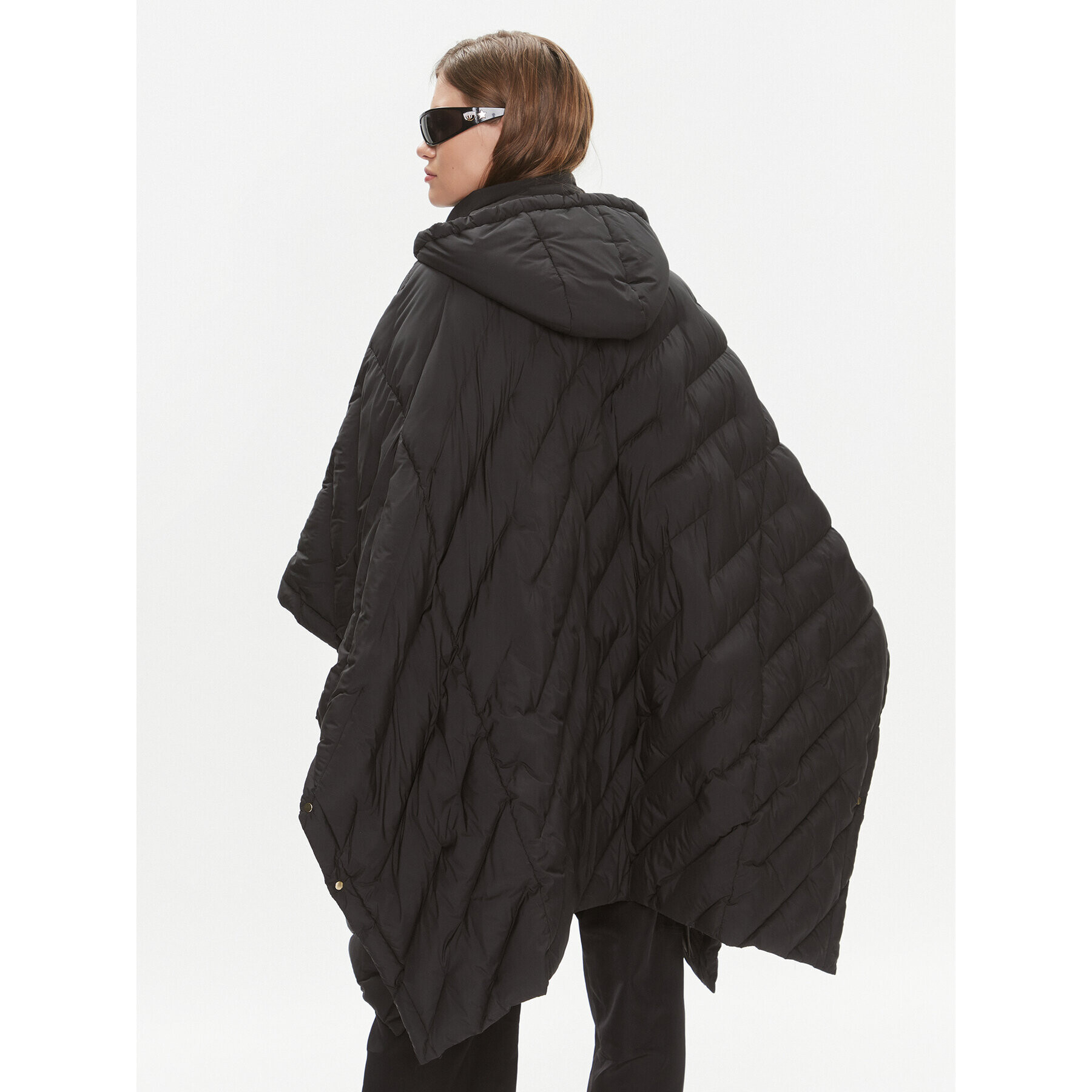Pinko Пухено яке 101600 A0L5 Черен Oversize - Pepit.bg