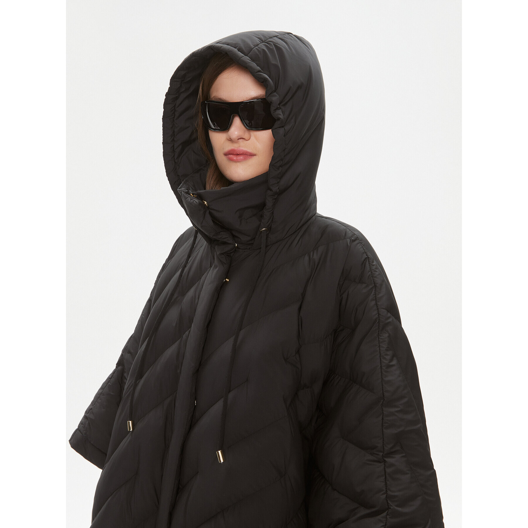 Pinko Пухено яке 101600 A0L5 Черен Oversize - Pepit.bg
