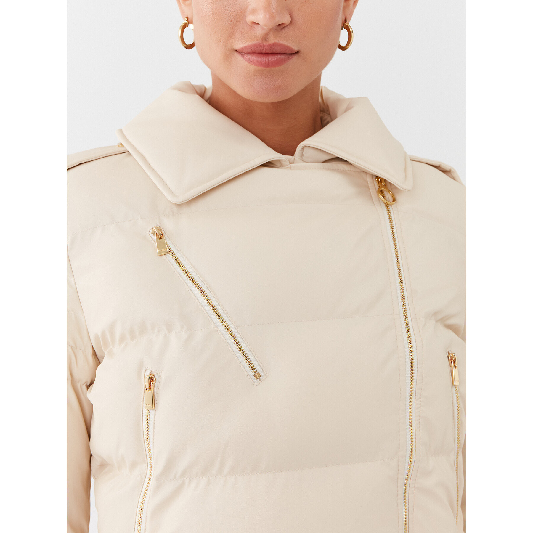 Pinko Пухено яке Case 101670 A13D Бежов Regular Fit - Pepit.bg