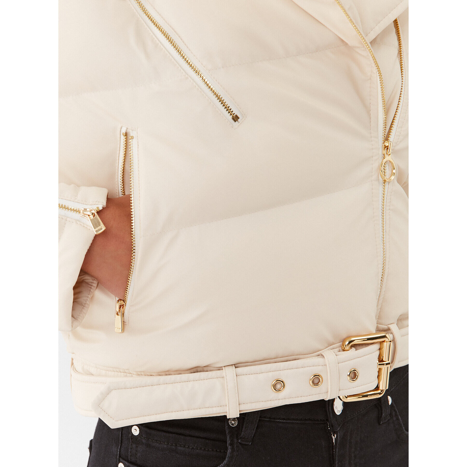 Pinko Пухено яке Case 101670 A13D Бежов Regular Fit - Pepit.bg