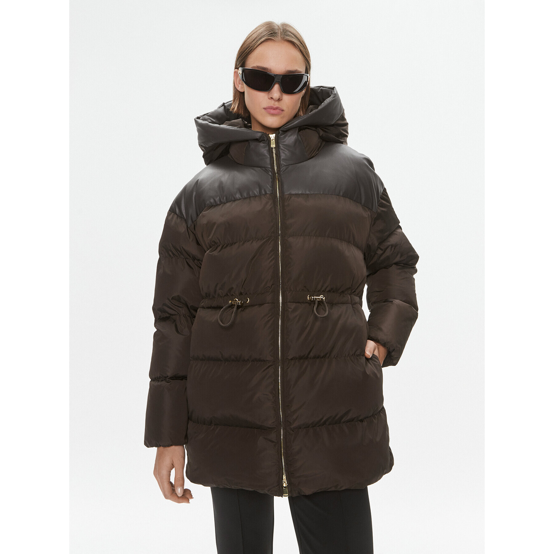 Pinko Пухено яке Client 101604 A11P Кафяв Regular Fit - Pepit.bg