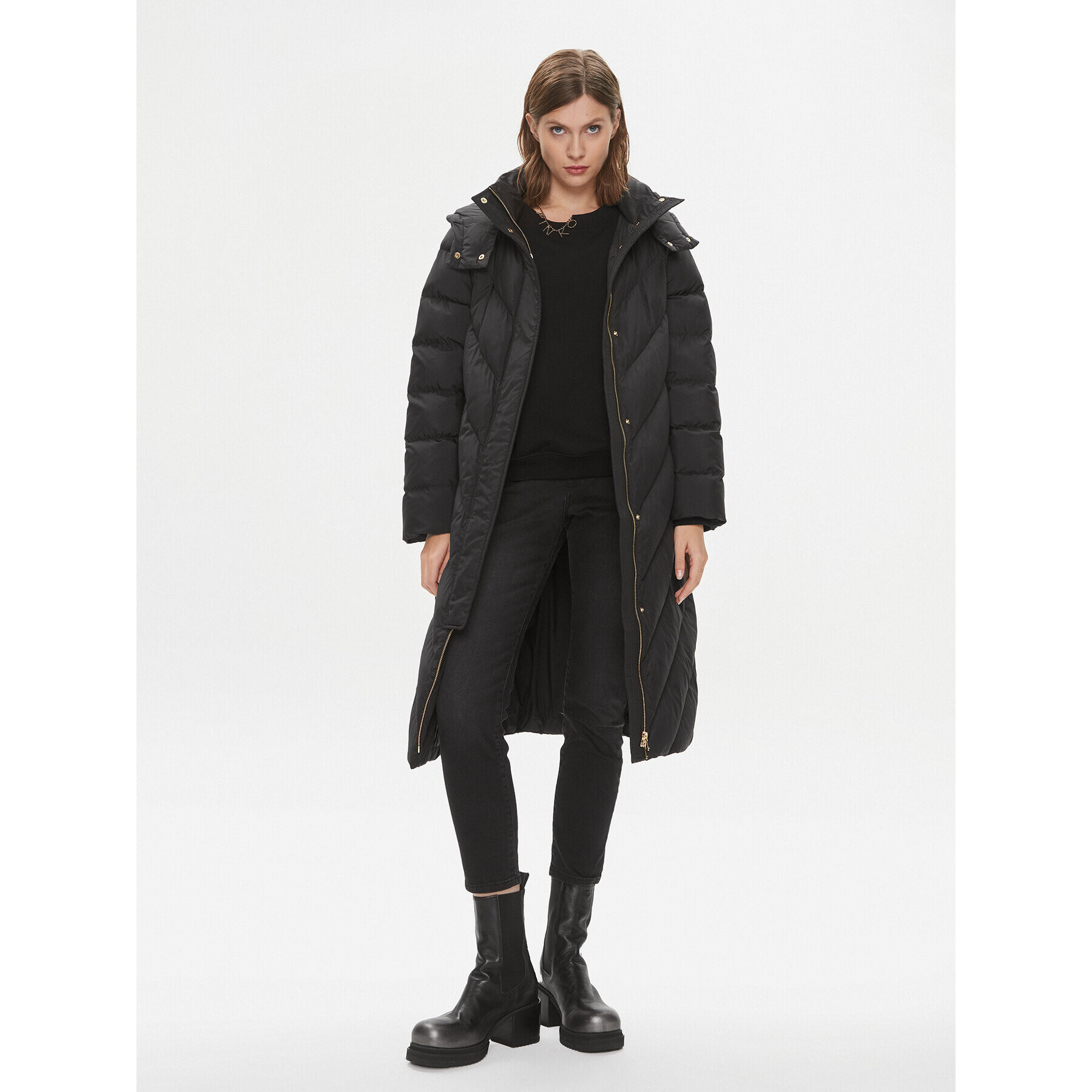 Pinko Пухено яке Computer 101601 A11M Черен Regular Fit - Pepit.bg