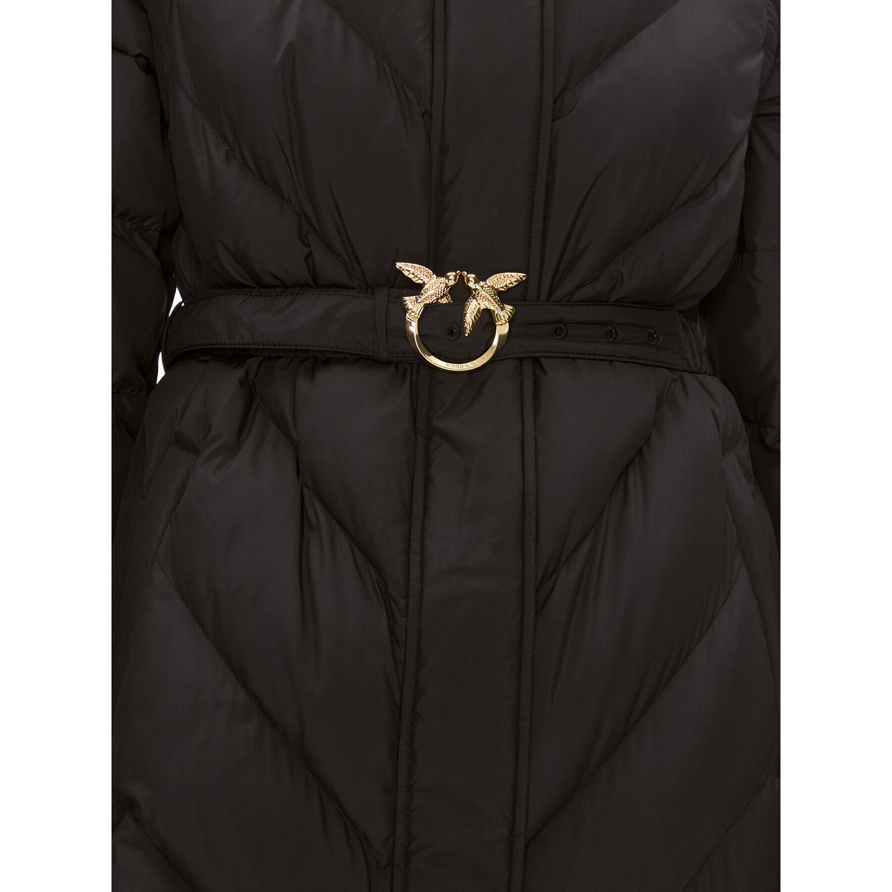 Pinko Пухено яке Computer 101601 A11M Черен Regular Fit - Pepit.bg