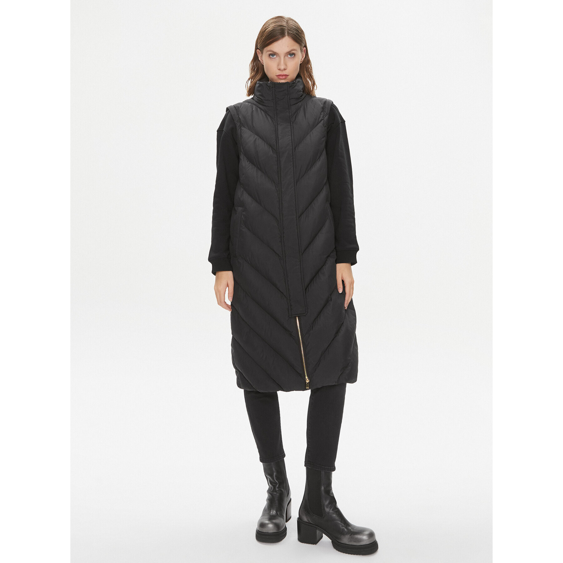 Pinko Пухено яке Computer 101601 A11M Черен Regular Fit - Pepit.bg