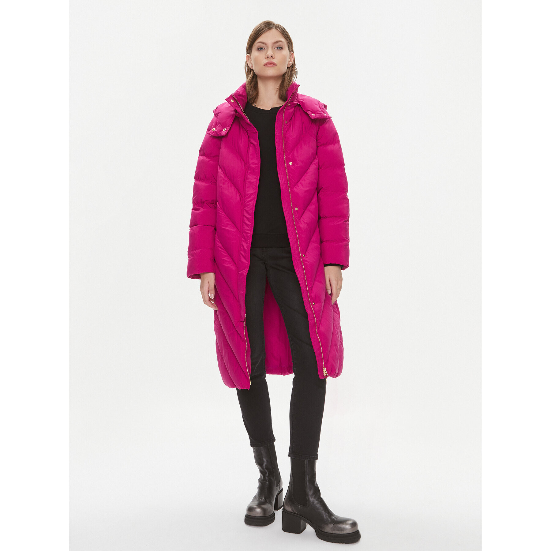 Pinko Пухено яке Computer 101601 A11M Виолетов Regular Fit - Pepit.bg