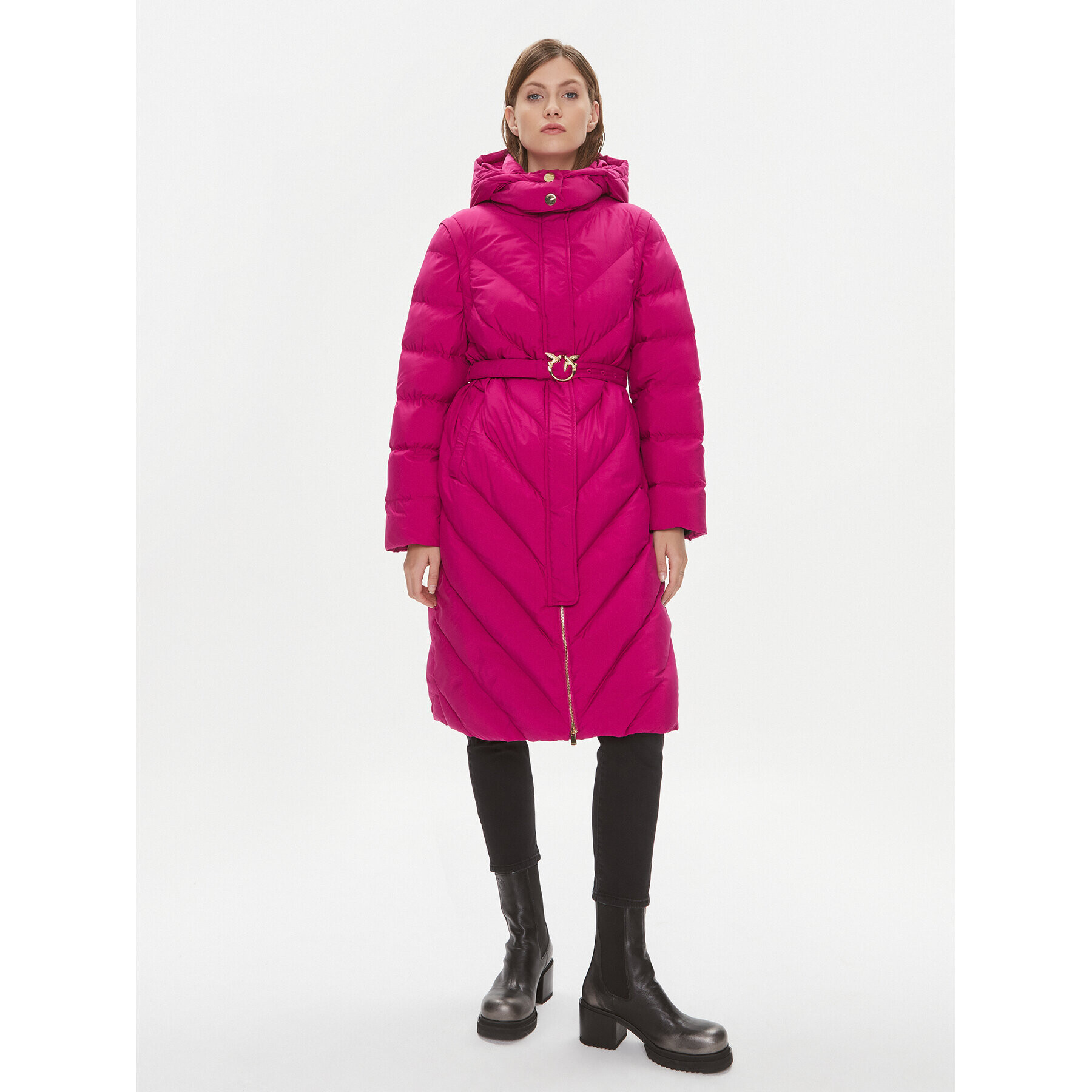 Pinko Пухено яке Computer 101601 A11M Виолетов Regular Fit - Pepit.bg