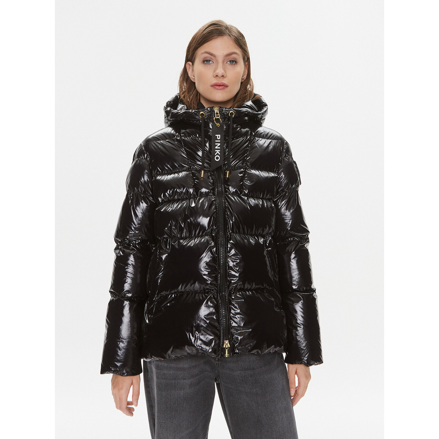 Pinko Пухено яке Eleodoro 101597 A11K Черен Regular Fit - Pepit.bg