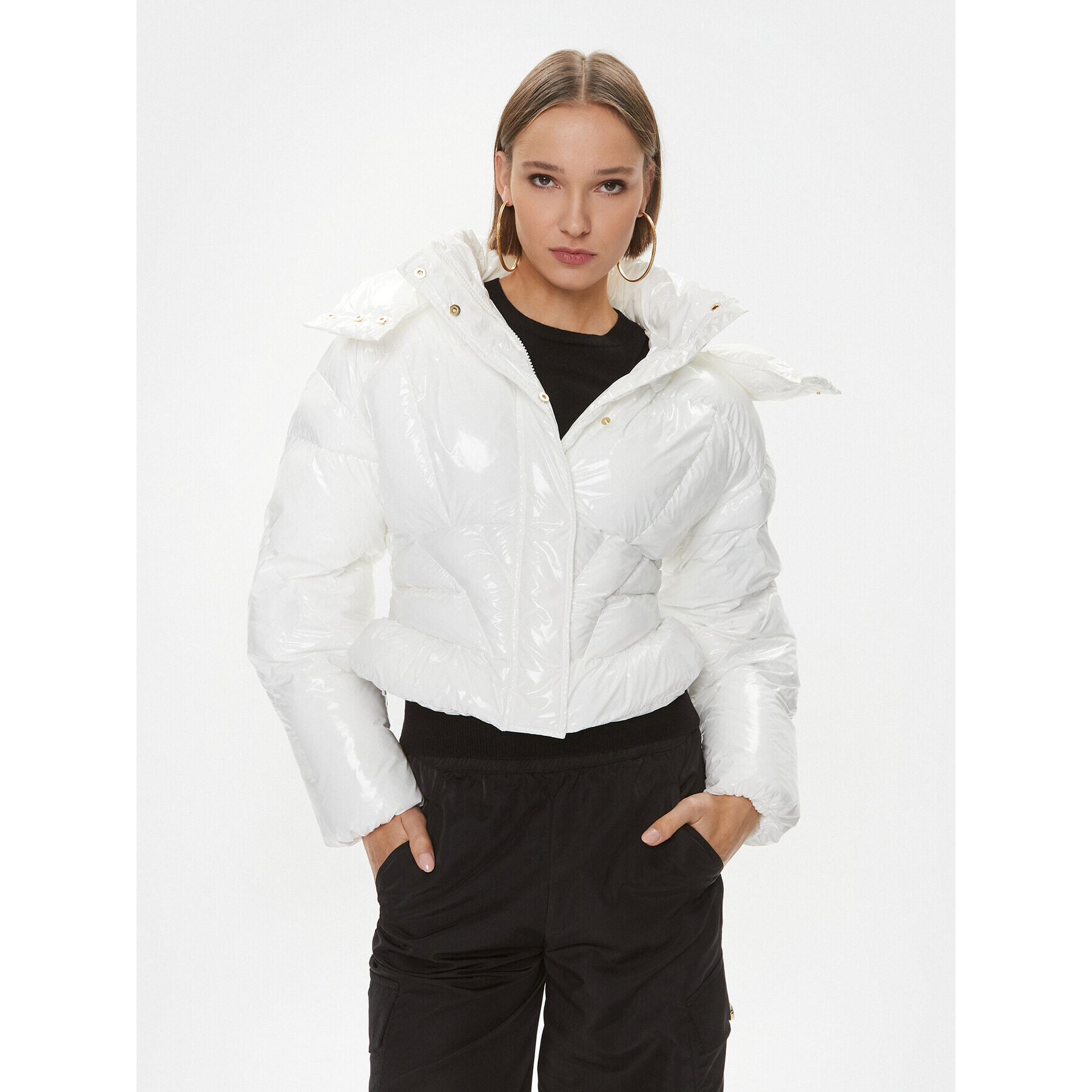 Pinko Пухено яке Gateway 101596 A00N Бял Regular Fit - Pepit.bg