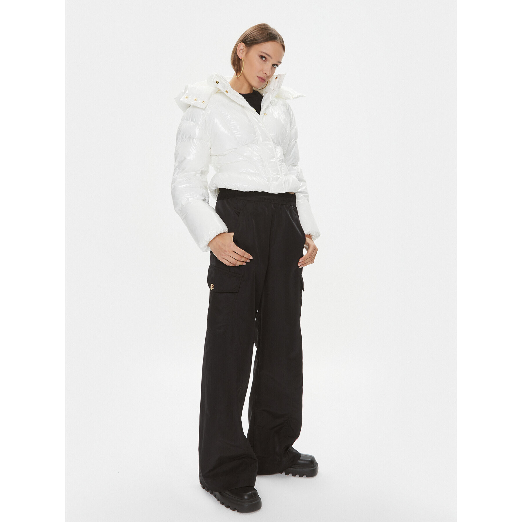 Pinko Пухено яке Gateway 101596 A00N Бял Regular Fit - Pepit.bg