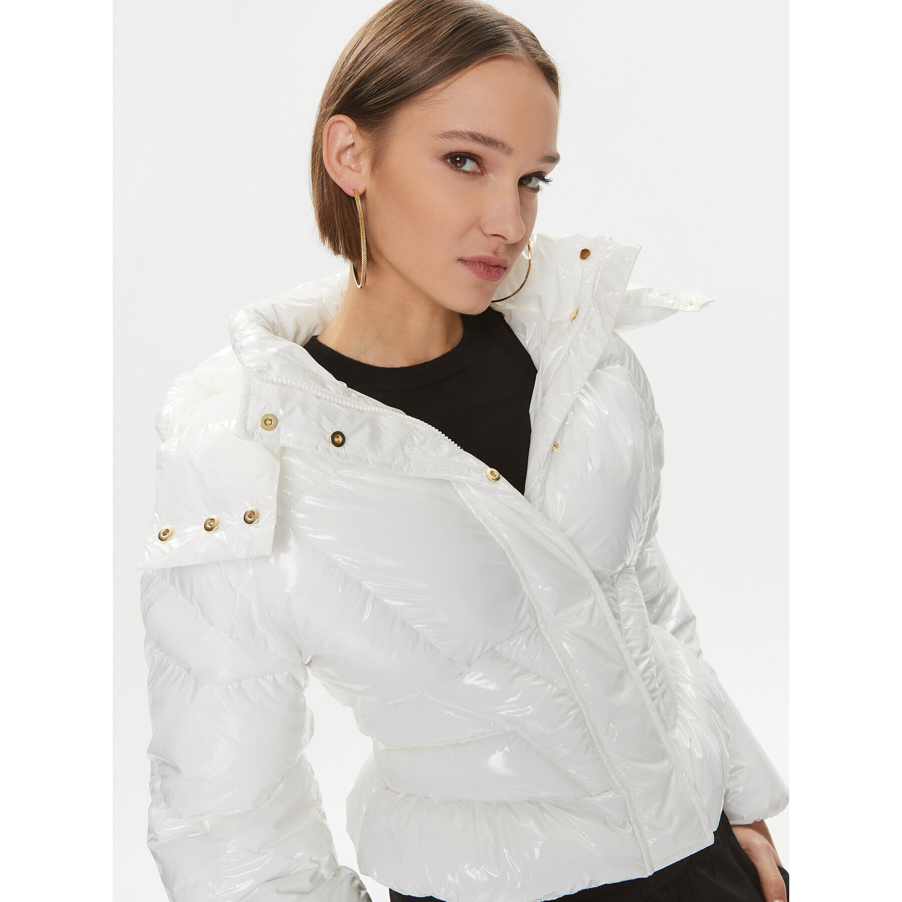 Pinko Пухено яке Gateway 101596 A00N Бял Regular Fit - Pepit.bg