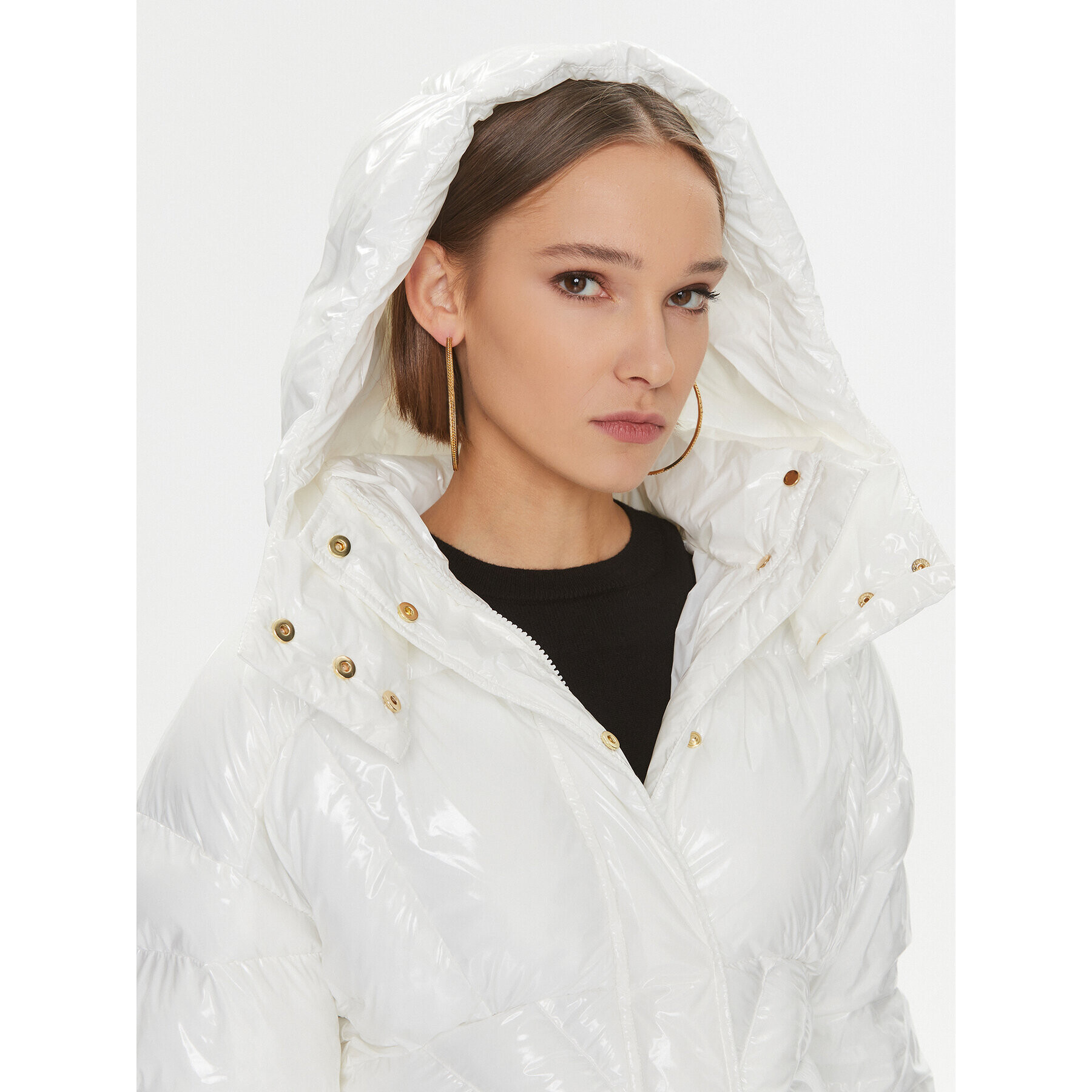 Pinko Пухено яке Gateway 101596 A00N Бял Regular Fit - Pepit.bg