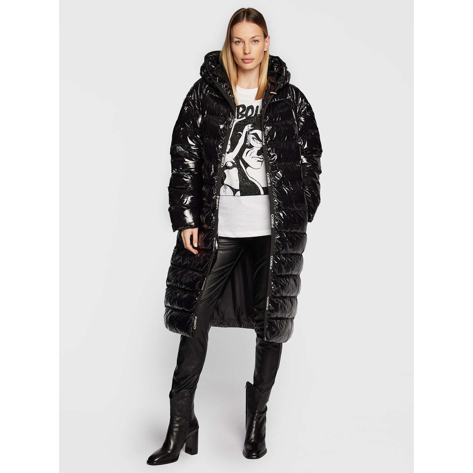 Pinko Пухено яке Ida 1G18CY A00N Черен Regular Fit - Pepit.bg