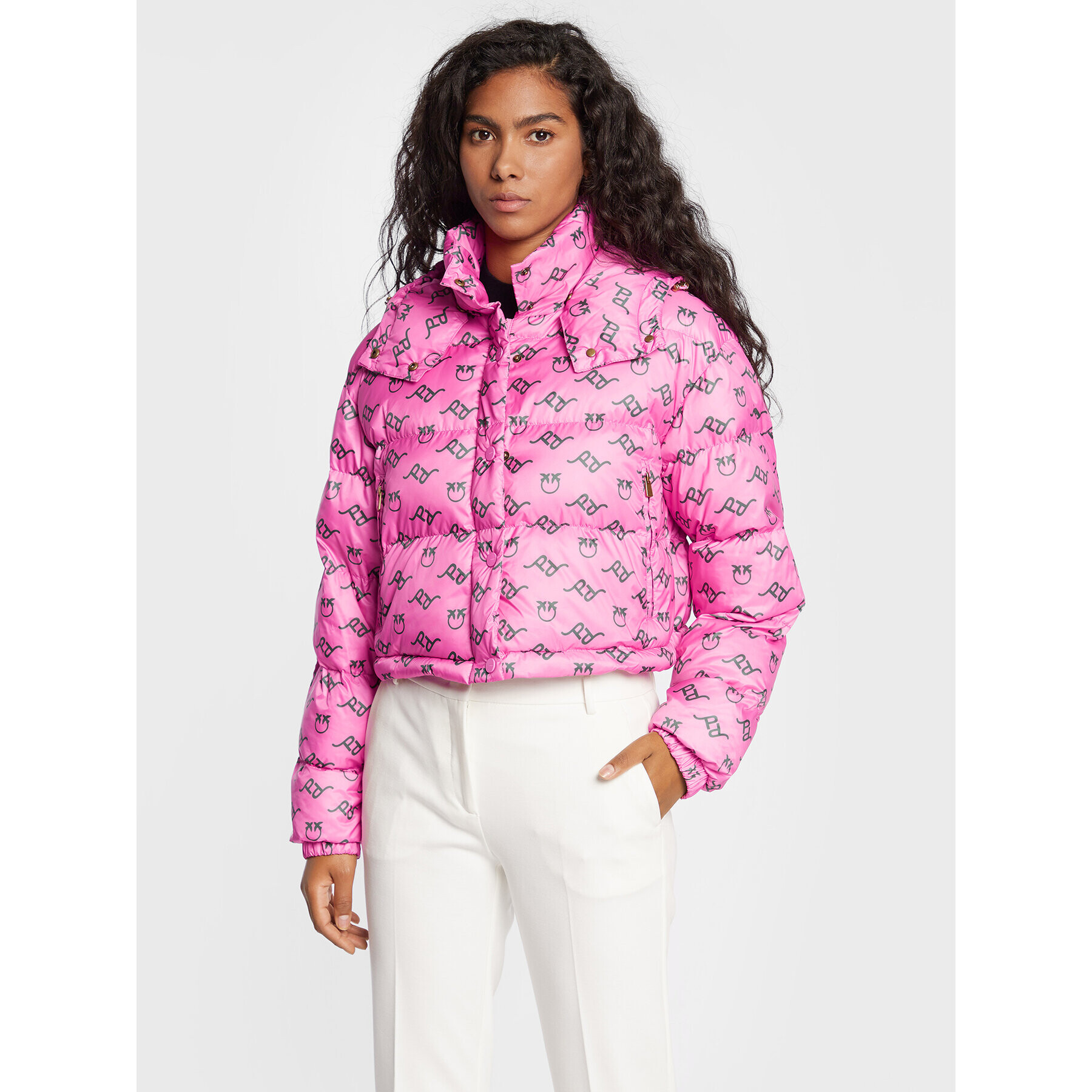 Pinko Пухено яке Irma 1G18A4 A052 Розов Regular Fit - Pepit.bg