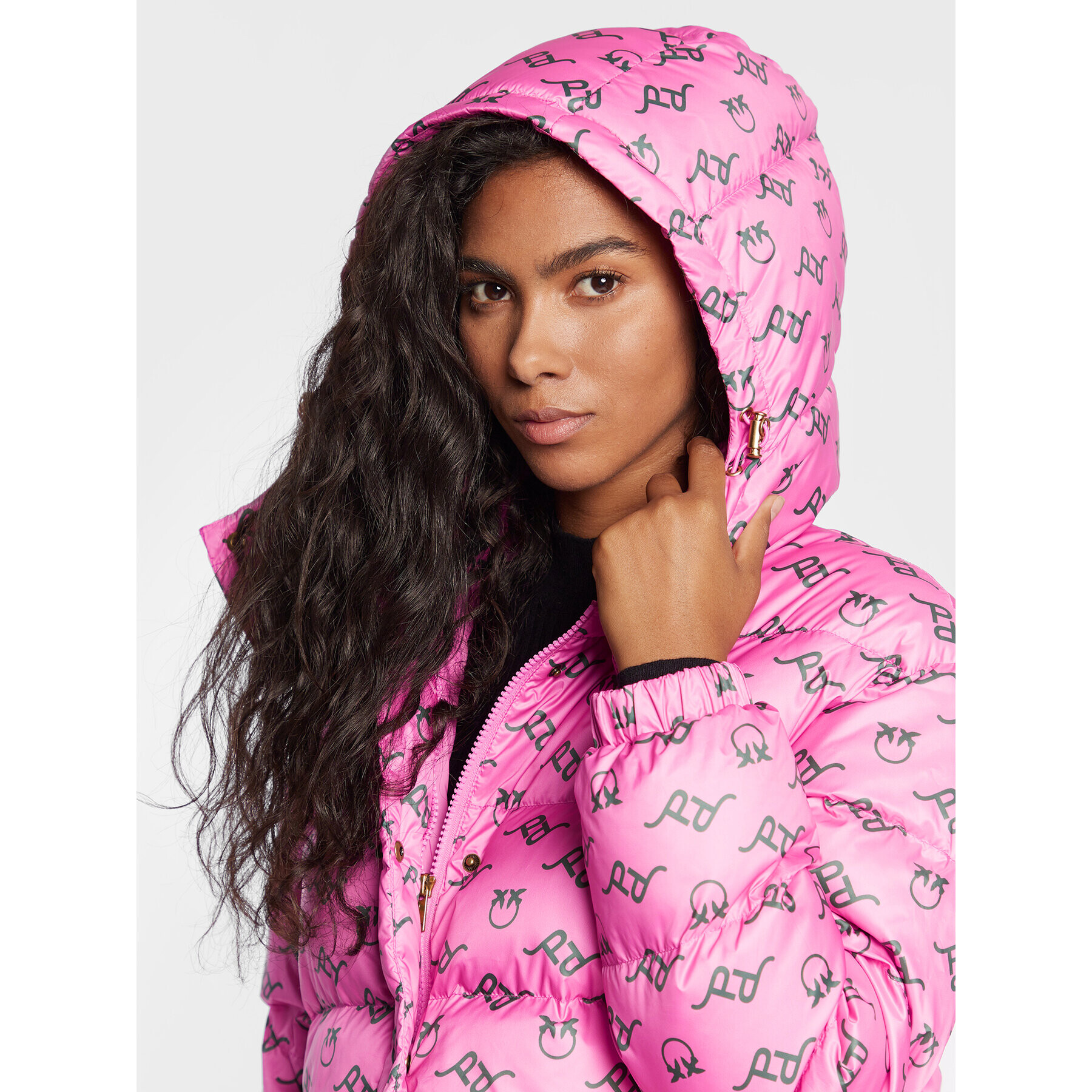 Pinko Пухено яке Irma 1G18A4 A052 Розов Regular Fit - Pepit.bg