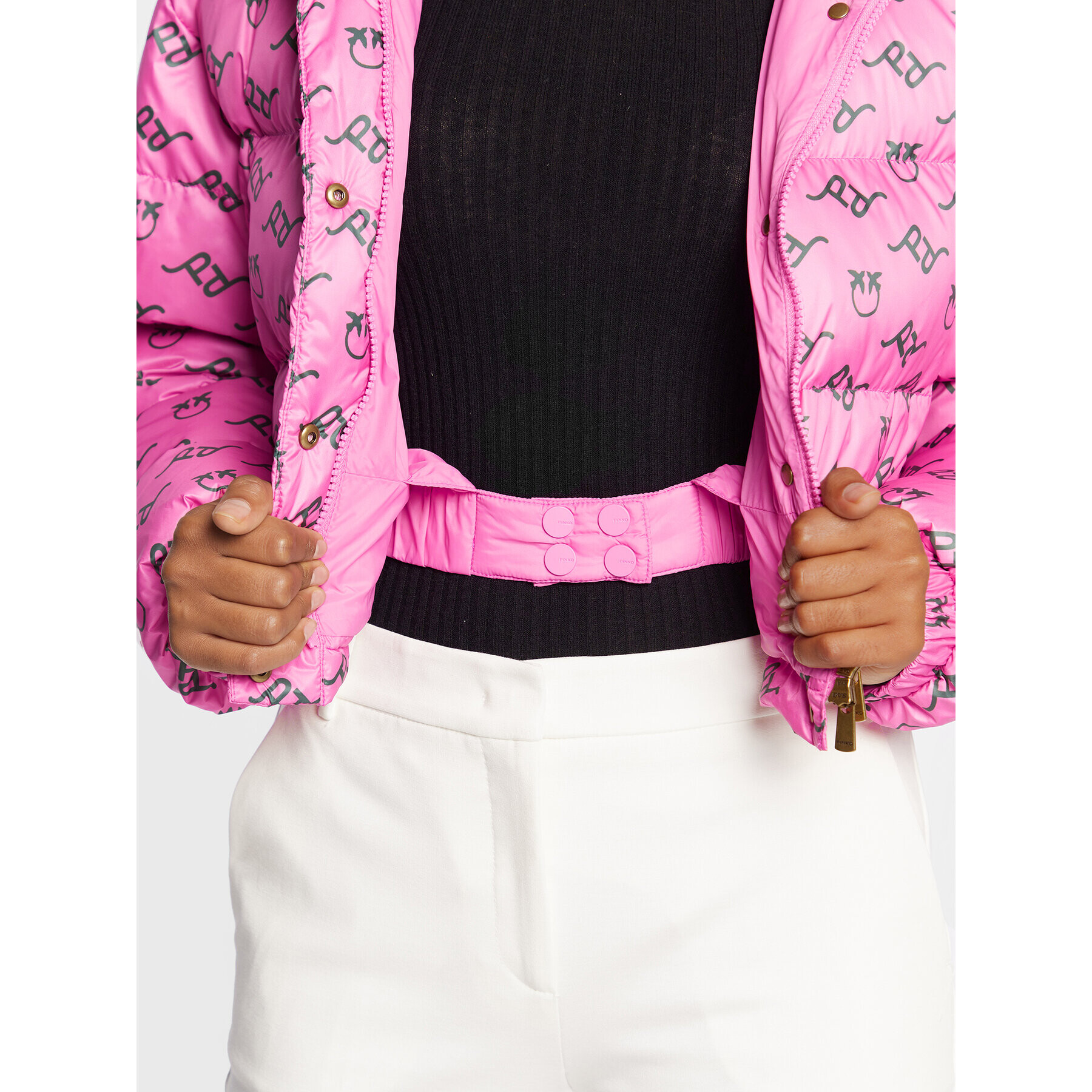 Pinko Пухено яке Irma 1G18A4 A052 Розов Regular Fit - Pepit.bg