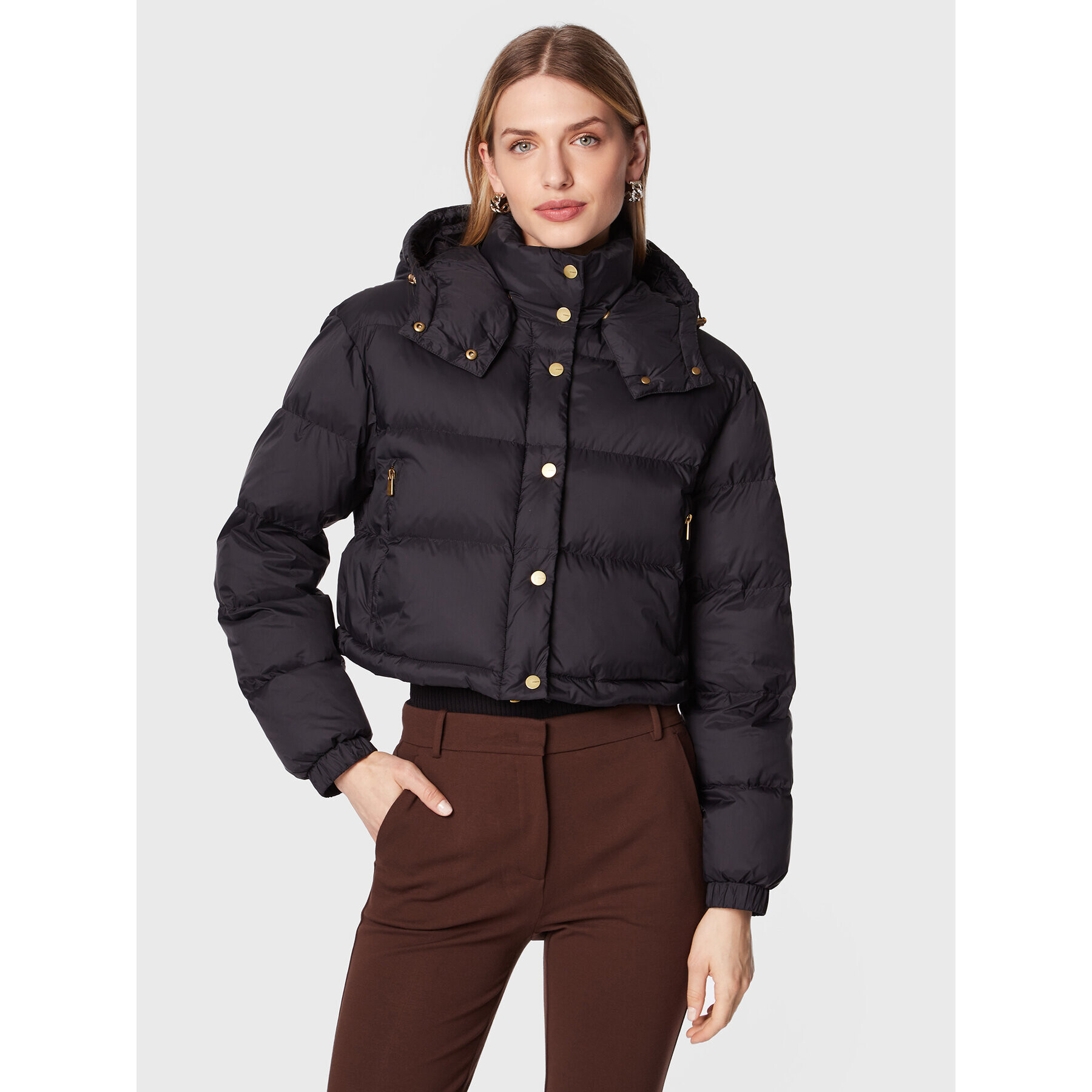 Pinko Пухено яке Irma 1G18E4 Y834 Черен Regular Fit - Pepit.bg