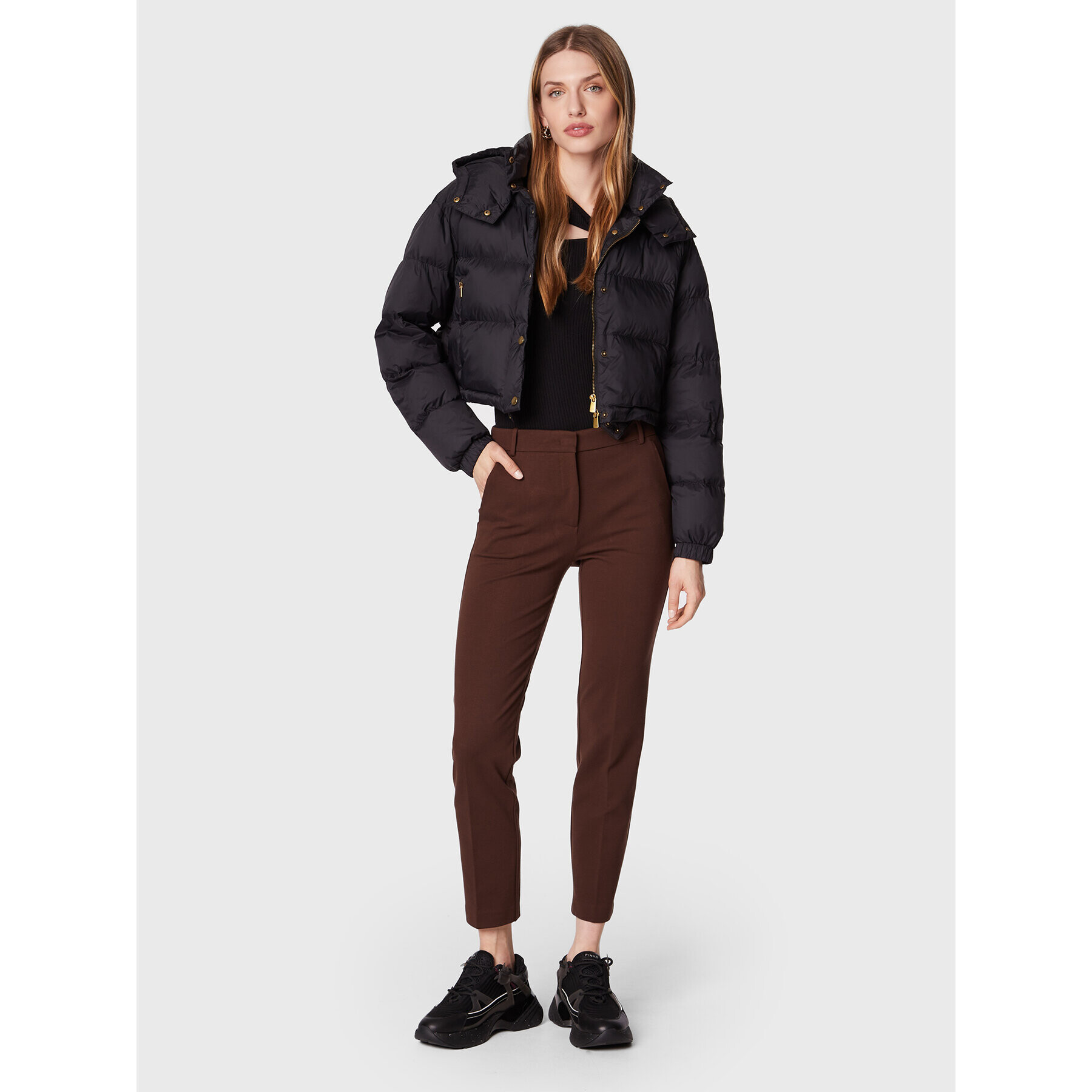Pinko Пухено яке Irma 1G18E4 Y834 Черен Regular Fit - Pepit.bg