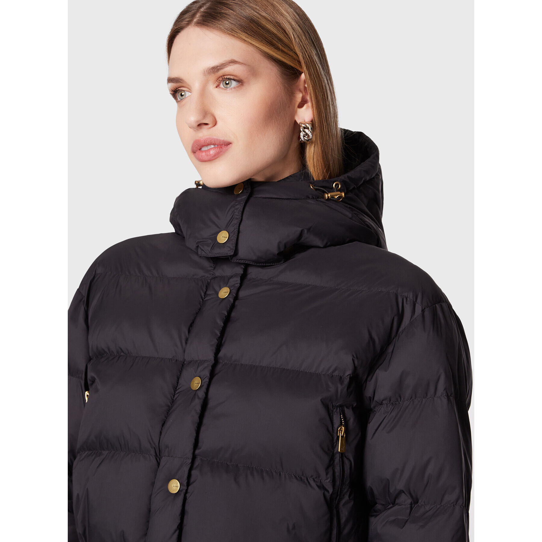 Pinko Пухено яке Irma 1G18E4 Y834 Черен Regular Fit - Pepit.bg