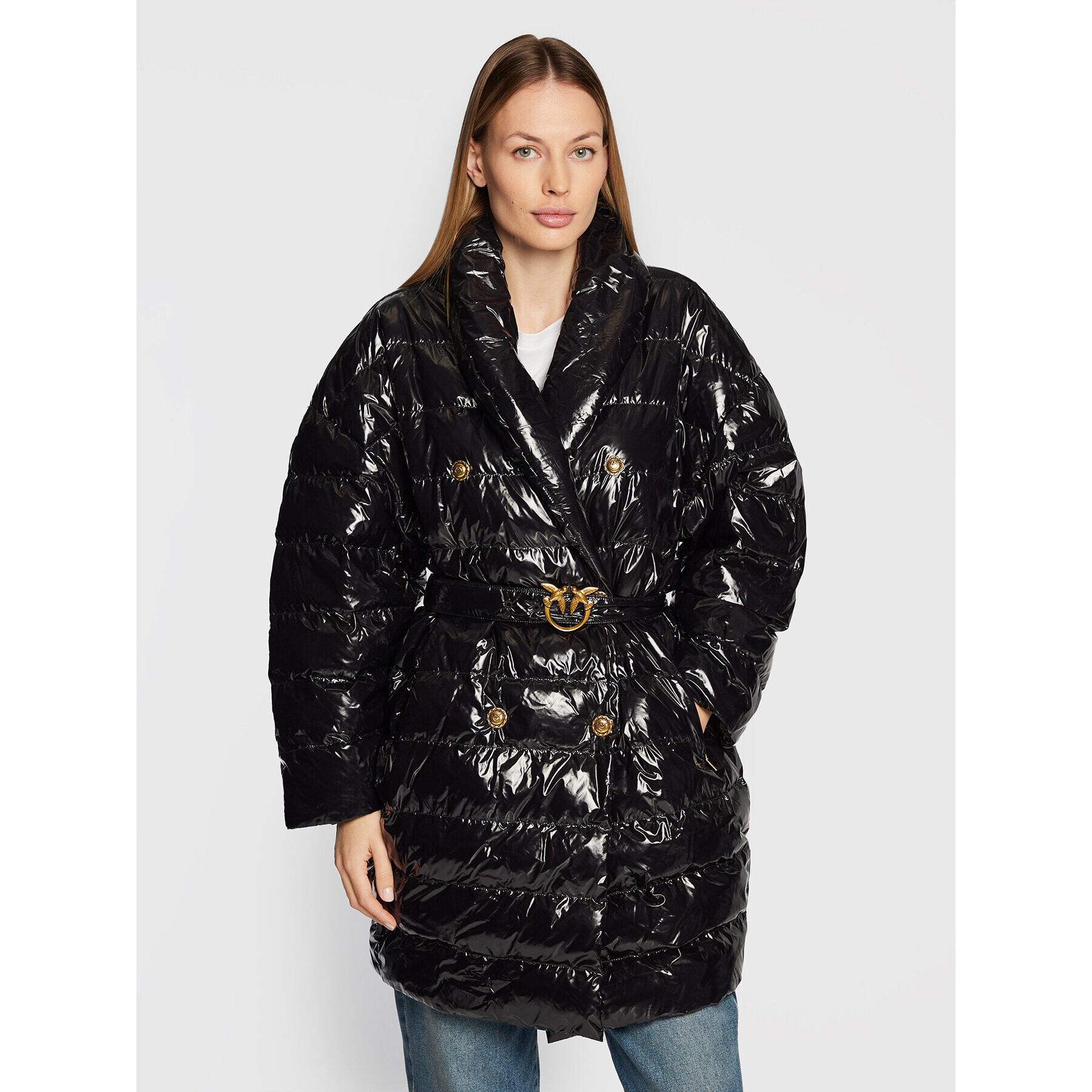 Pinko Пухено яке Izar 1G18CX A00N Черен Regular Fit - Pepit.bg