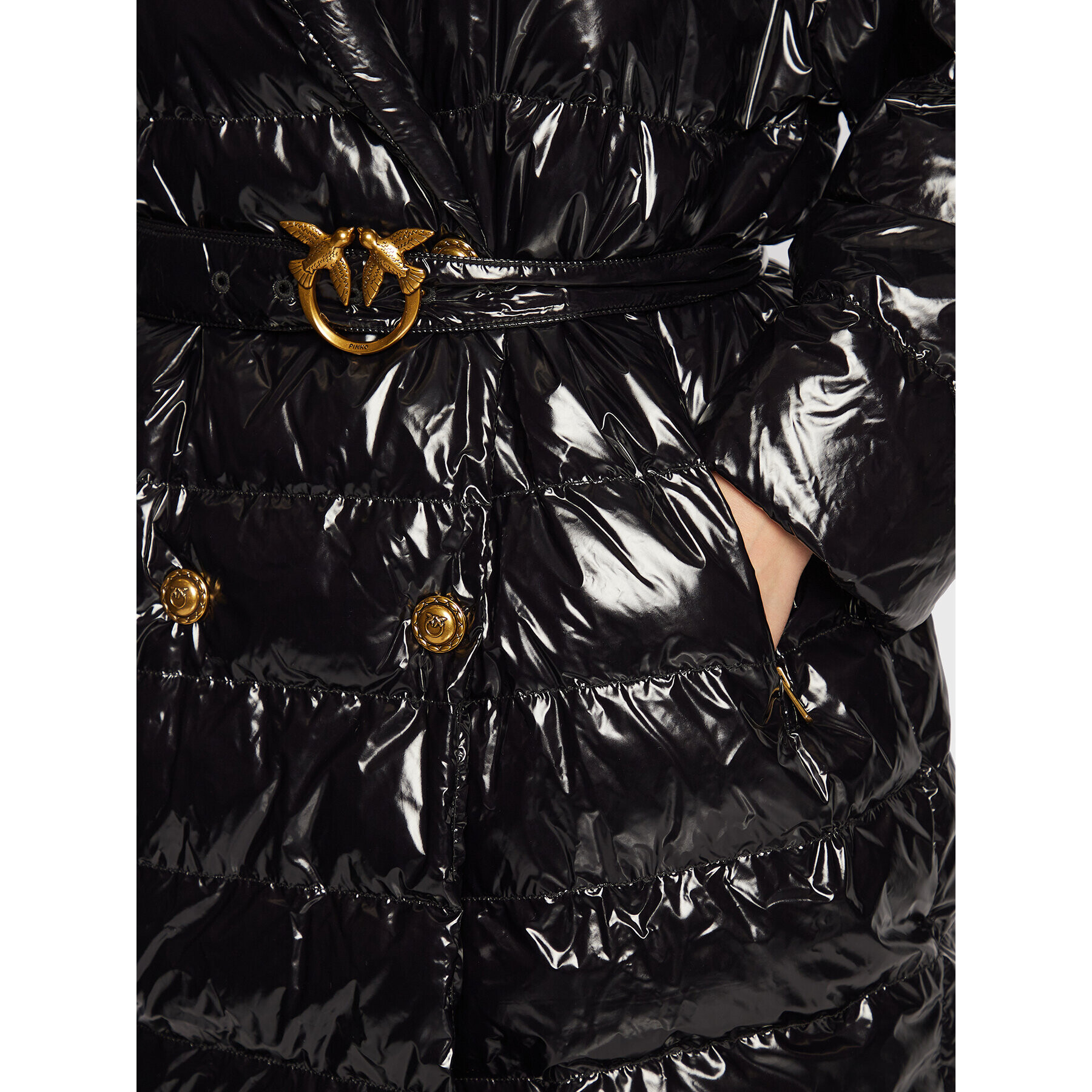 Pinko Пухено яке Izar 1G18CX A00N Черен Regular Fit - Pepit.bg