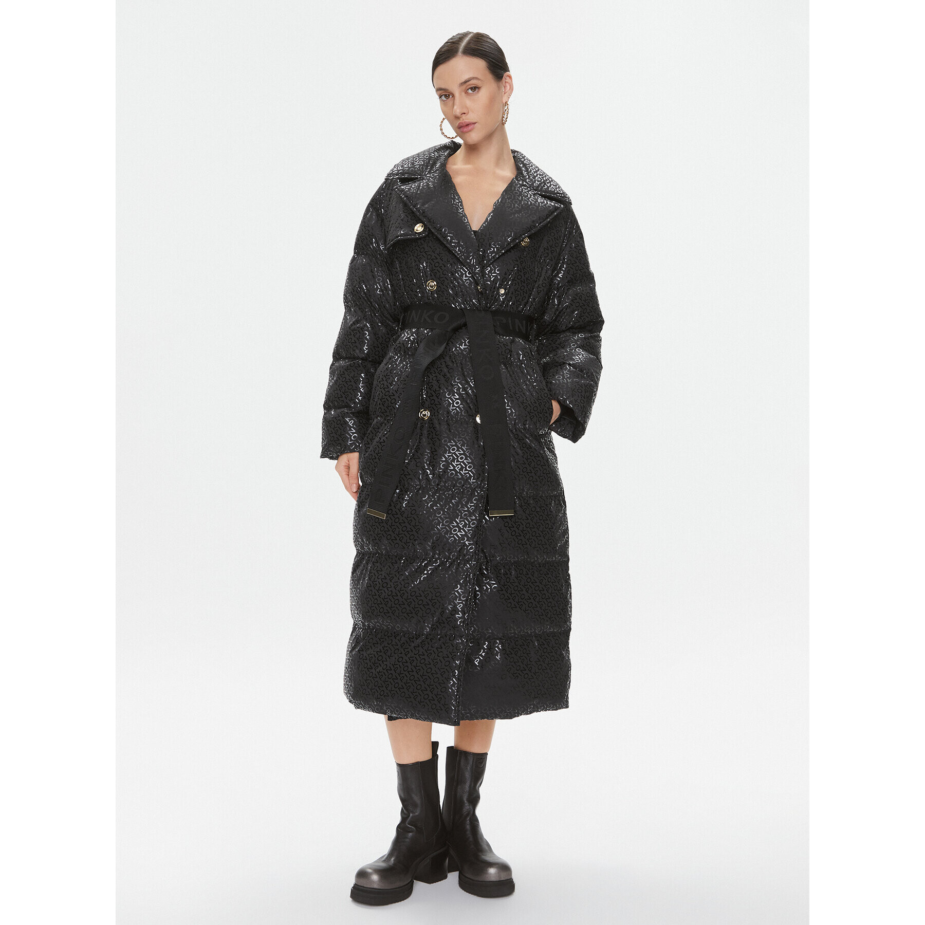 Pinko Пухено яке Toner 101640 A126 Черен Regular Fit - Pepit.bg