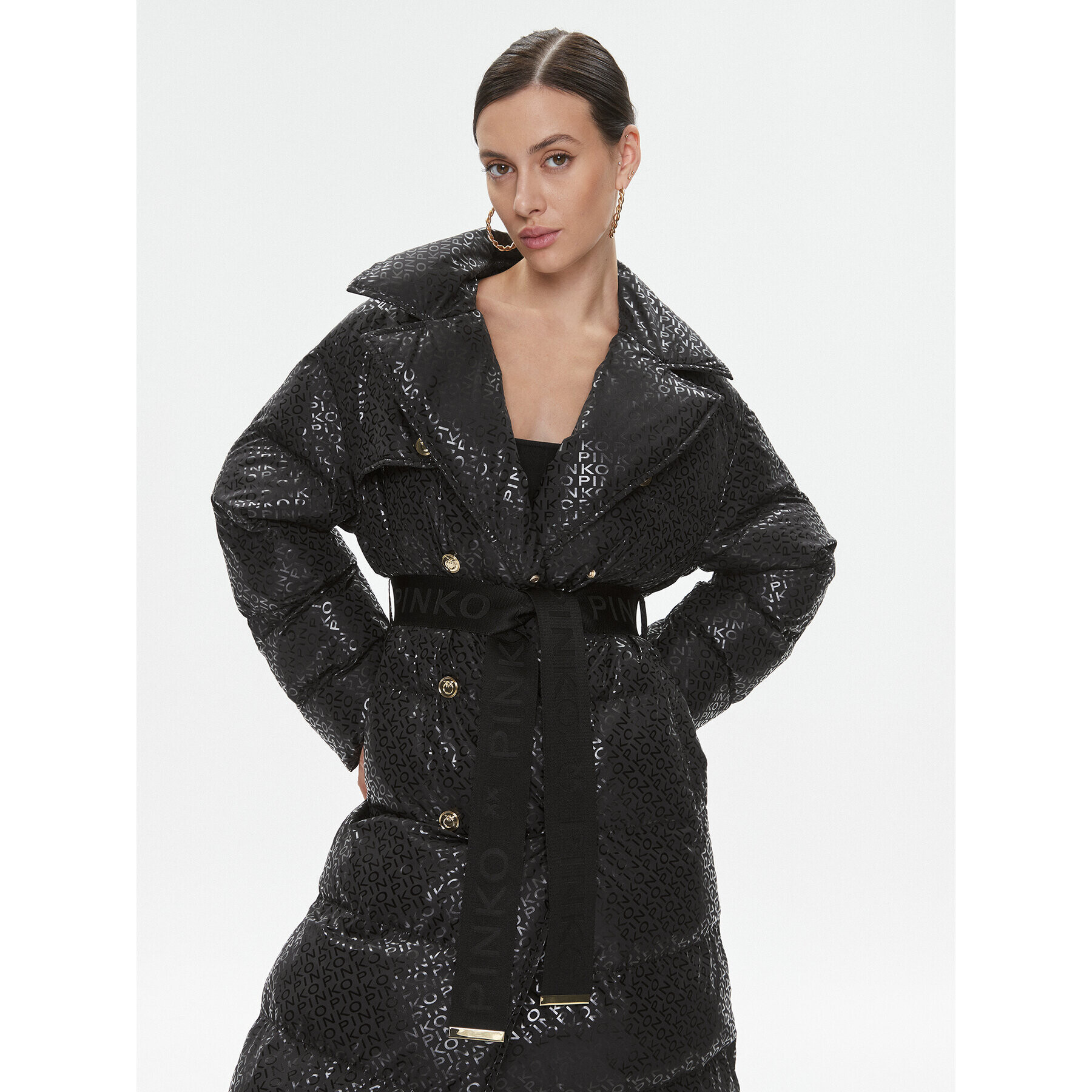 Pinko Пухено яке Toner 101640 A126 Черен Regular Fit - Pepit.bg