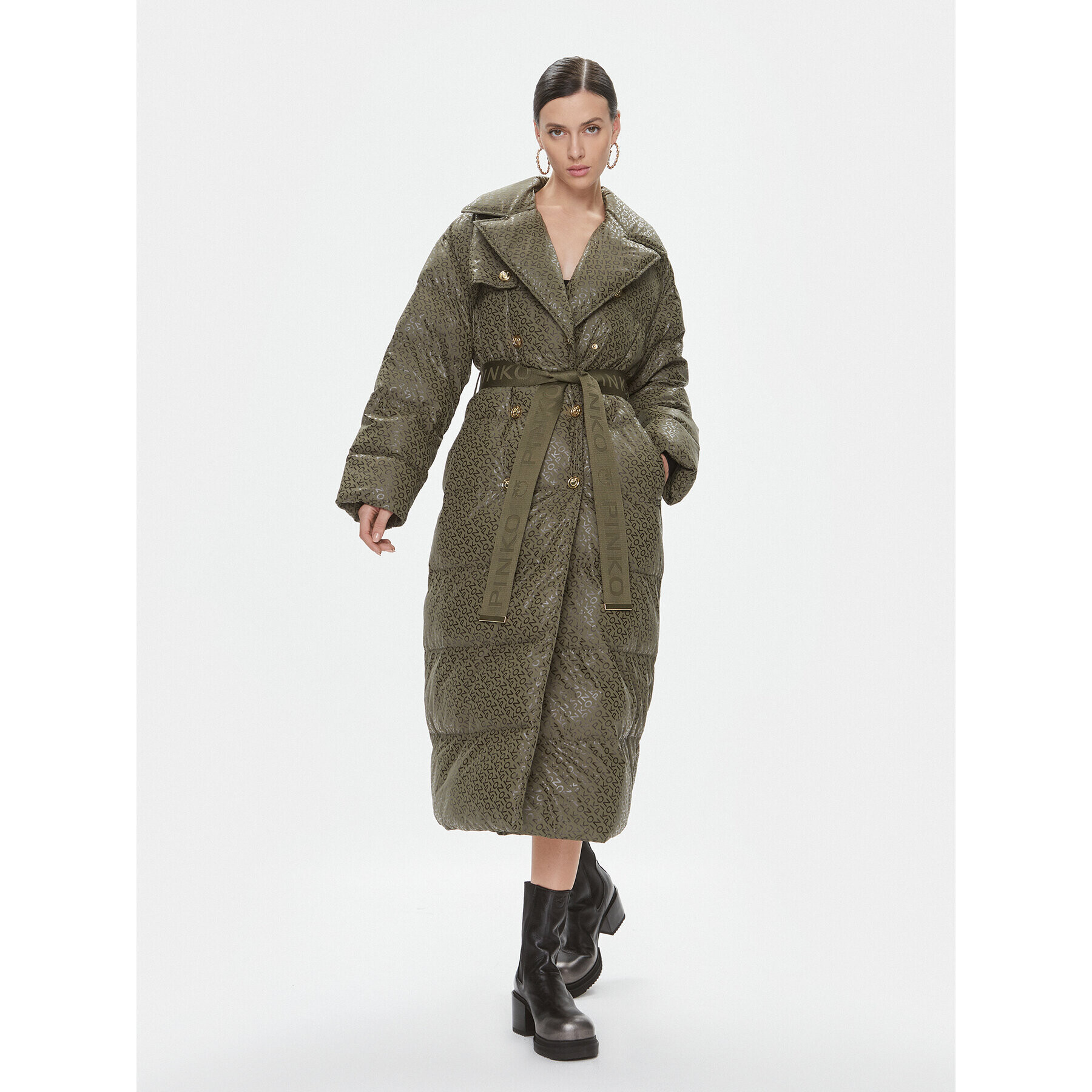 Pinko Пухено яке Toner 101640 A126 Каки Regular Fit - Pepit.bg