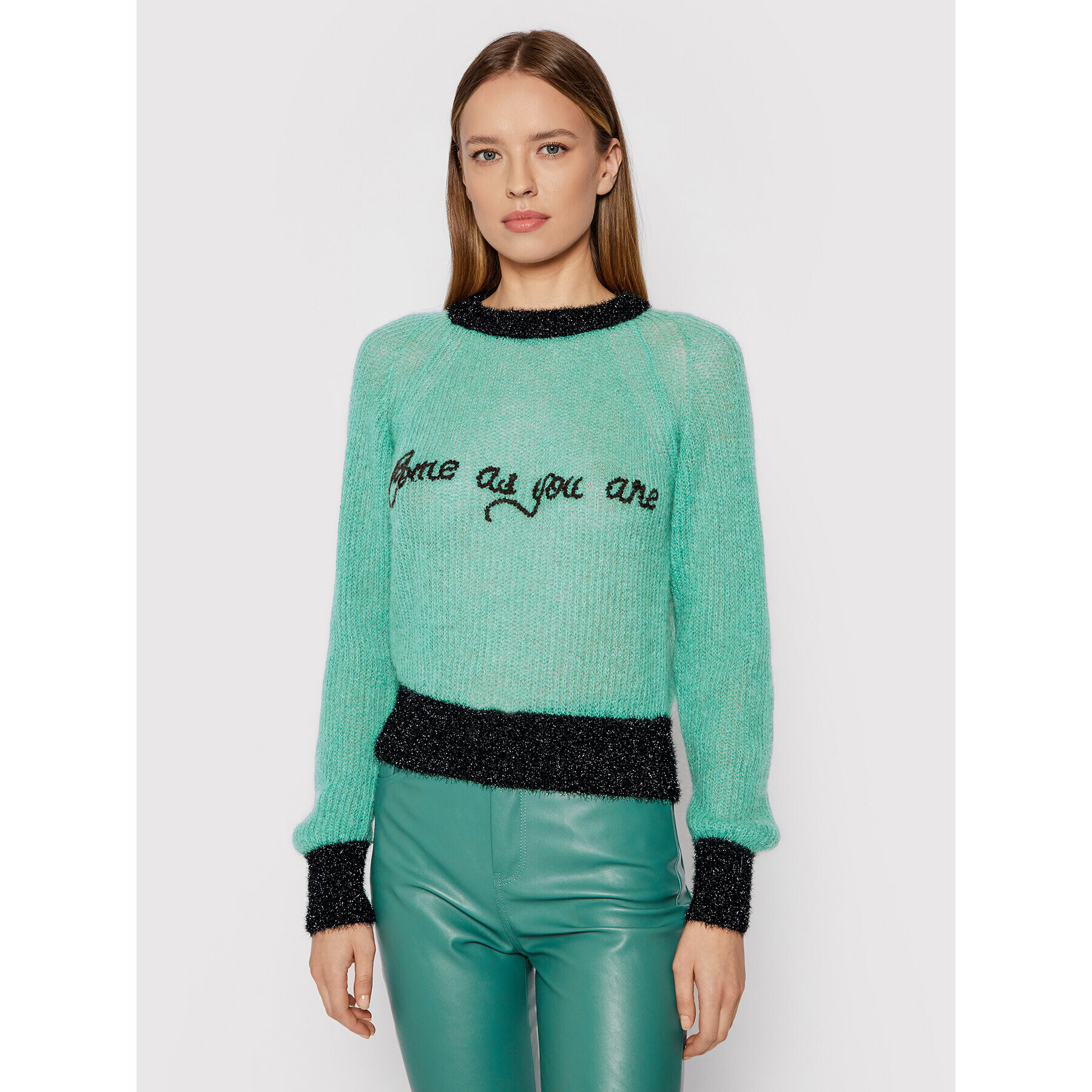 Pinko Пуловер Badiola 1G166L Y7CH Зелен Regular Fit - Pepit.bg