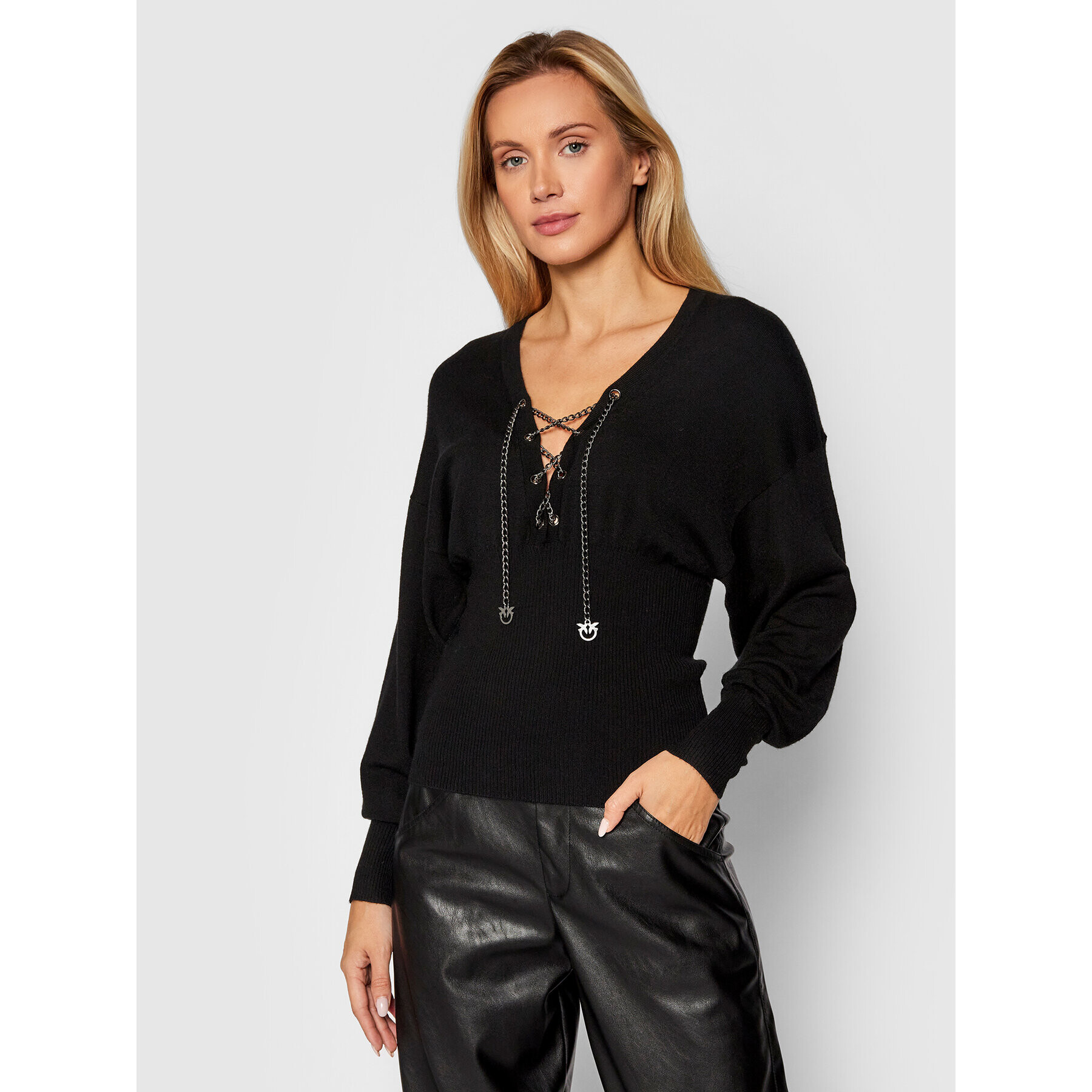 Pinko Пуловер Brolo 1G16BA Y77N Черен Regular Fit - Pepit.bg
